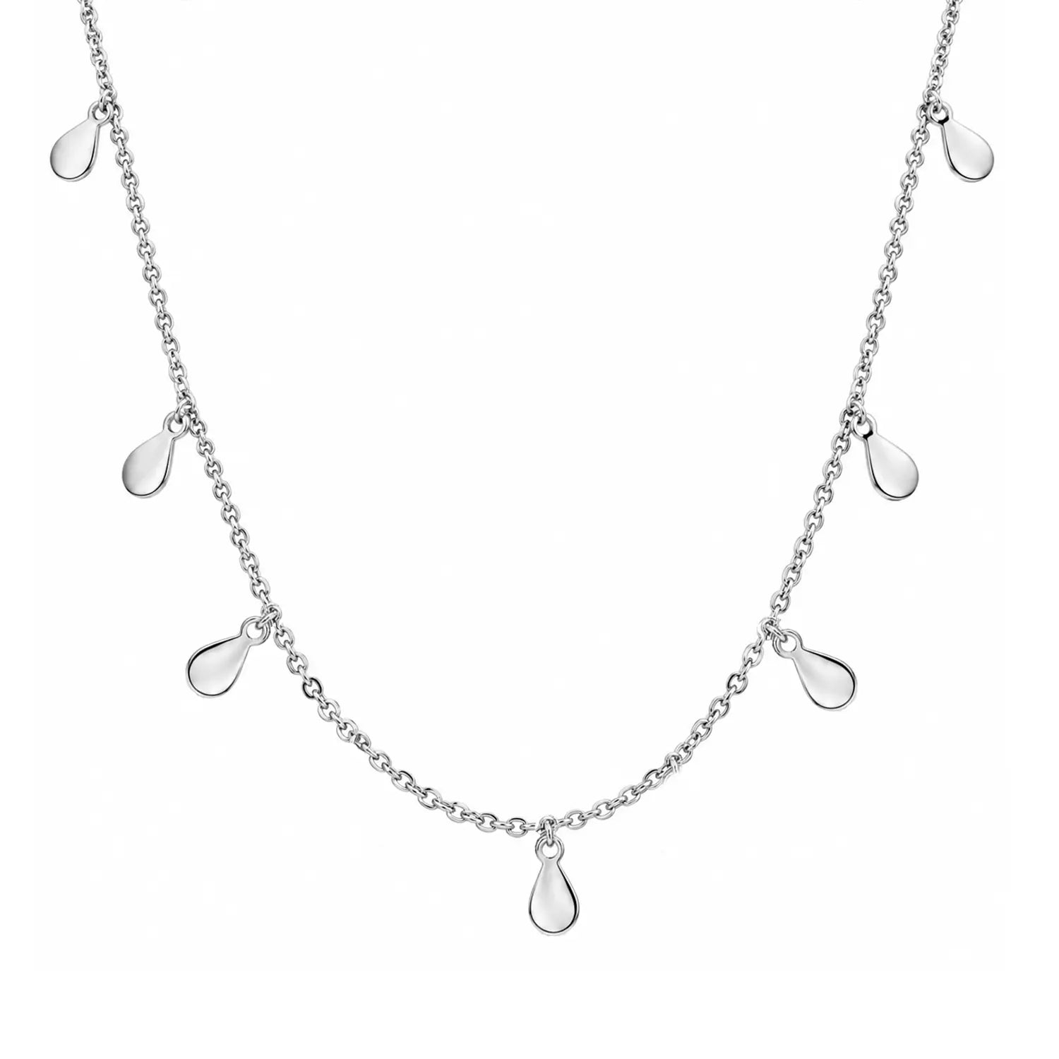 Elegant Teardrop Charm Silver Chain - Made With Pure 925 Silver