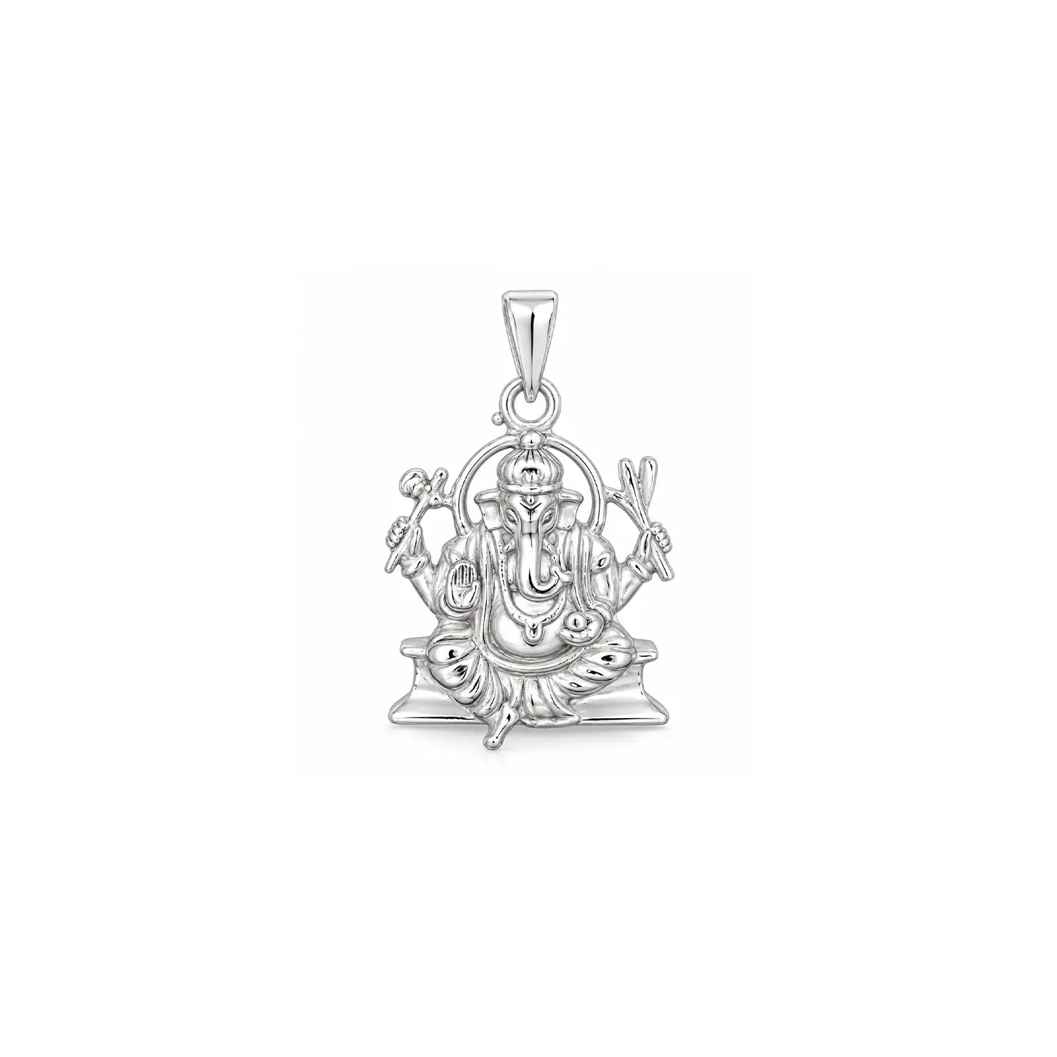 Lord Ganesha Silver Pendant – Spiritual & Elegant Design - Made With Pure 925 Silver
