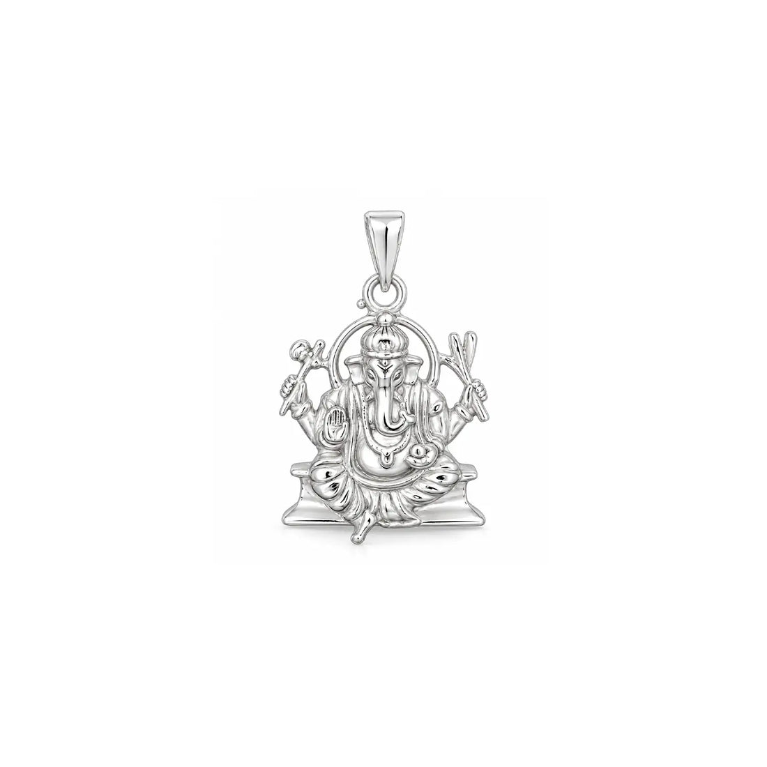 Lord Ganesha Silver Pendant – Spiritual & Elegant Design - Made With Pure 925 Silver
