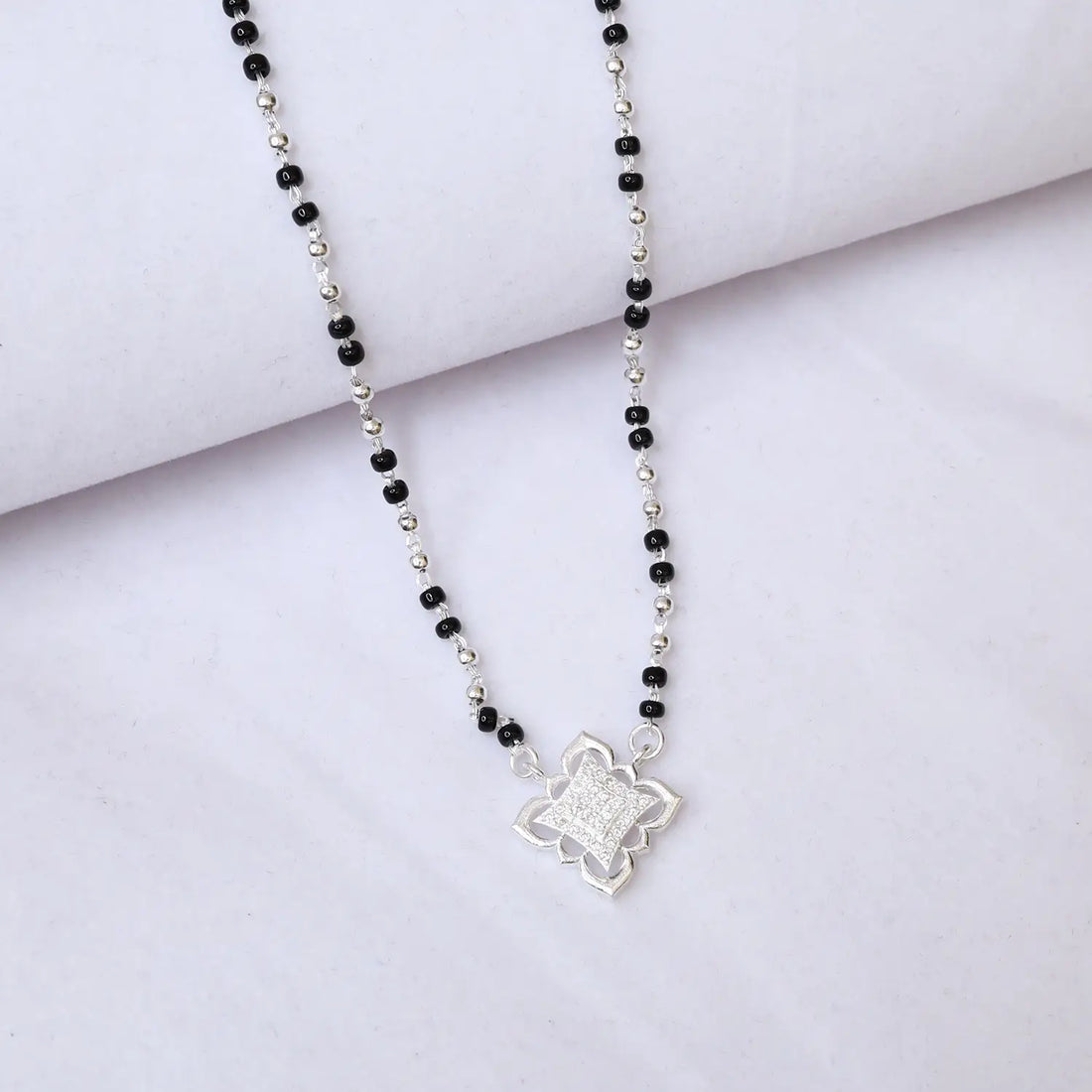 Beauty Combo – Pure 925 Silver Mangalsutra & Nose Pin