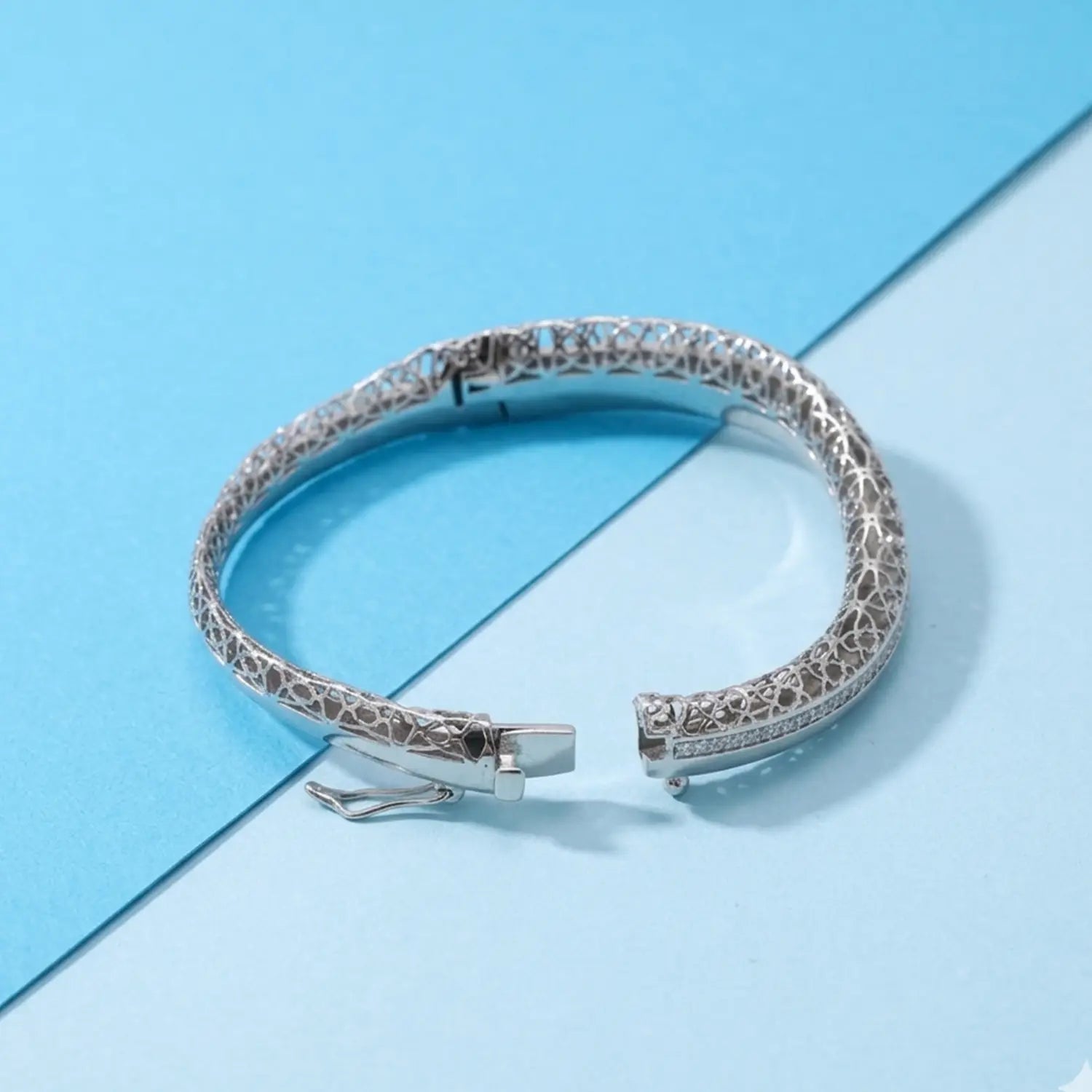 Elegant Pure Silver CZ Cutwork Designer Bracelet - Made With Pure 925 Silver