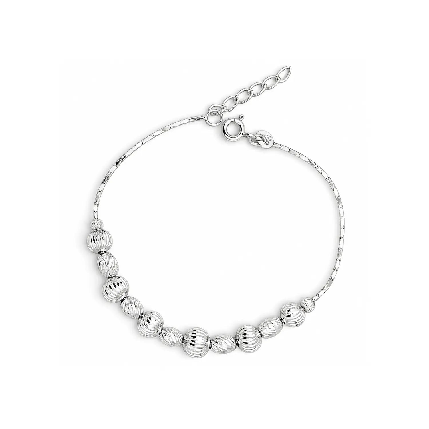 Textured Bead Bracelet – Classic & Elegant Design - Made With Pure 925 Silver