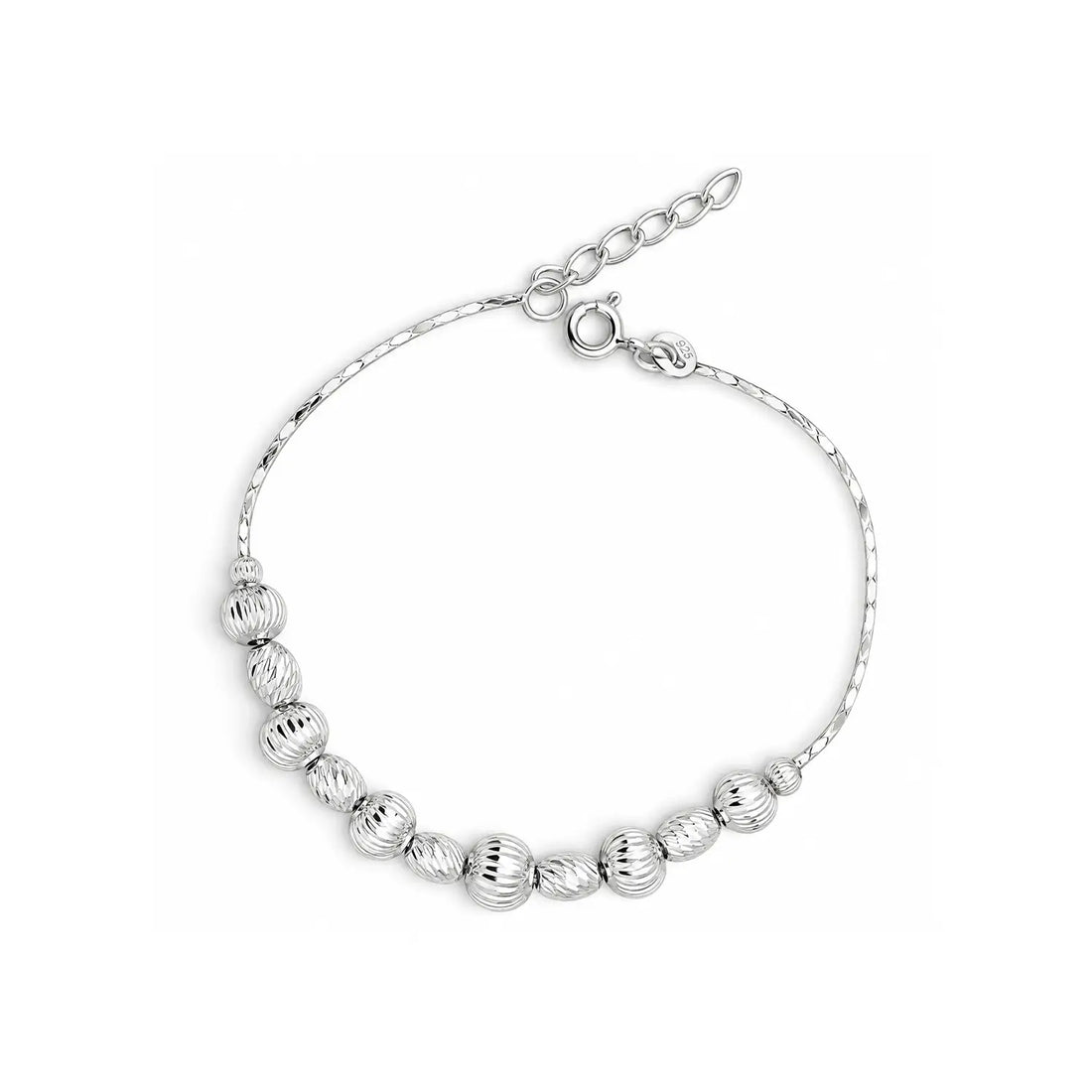 Textured Bead Bracelet – Classic & Elegant Design - Made With Pure 925 Silver