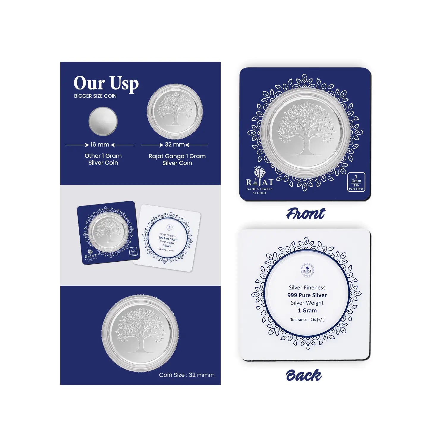 Tree of Life Pure 999 Silver Coin – 1 Gram