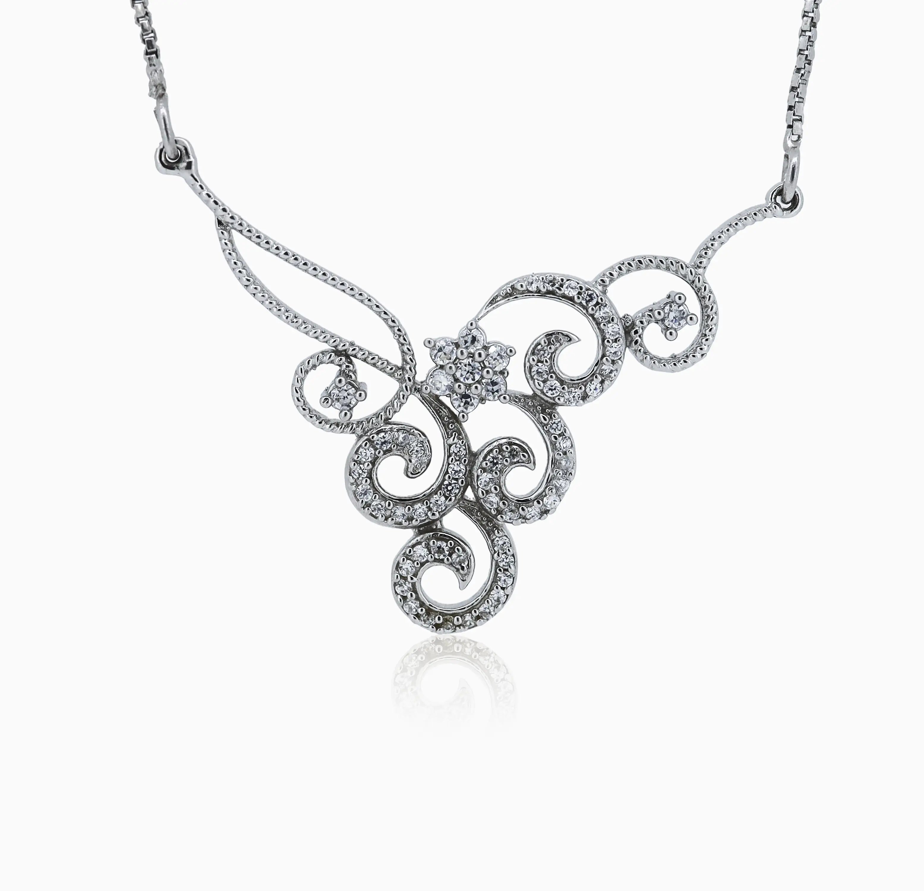 Elegant Swirl Pure Silver Mangalsutra - Made With Pure 925 Silver