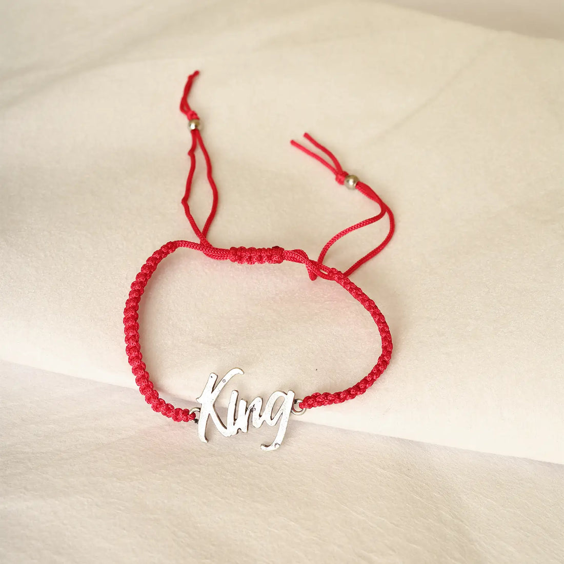 King Silver Name Rakhi Bracelet - Made With Pure 925 Silver