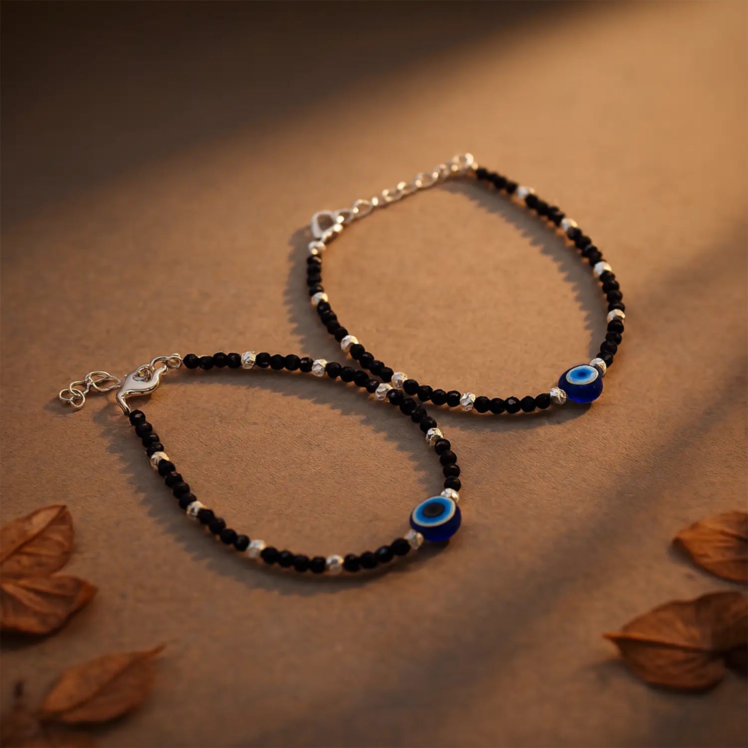 Kids Evil Eye Protection Silver Bracelet Pair- Made With Pure 925 Silver