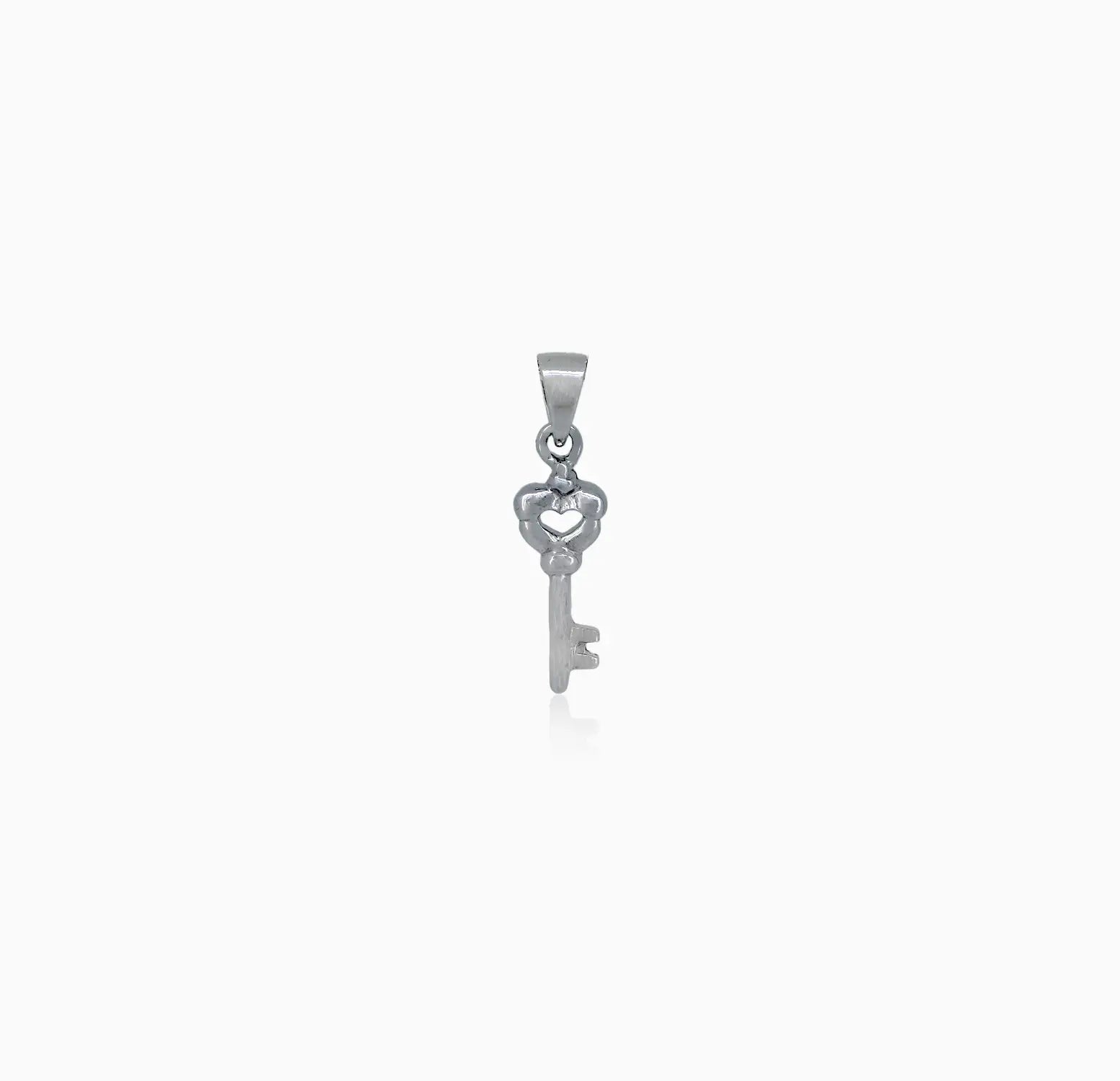 Pure Silver Heart Key Pendant - Made With Pure 925 Silver