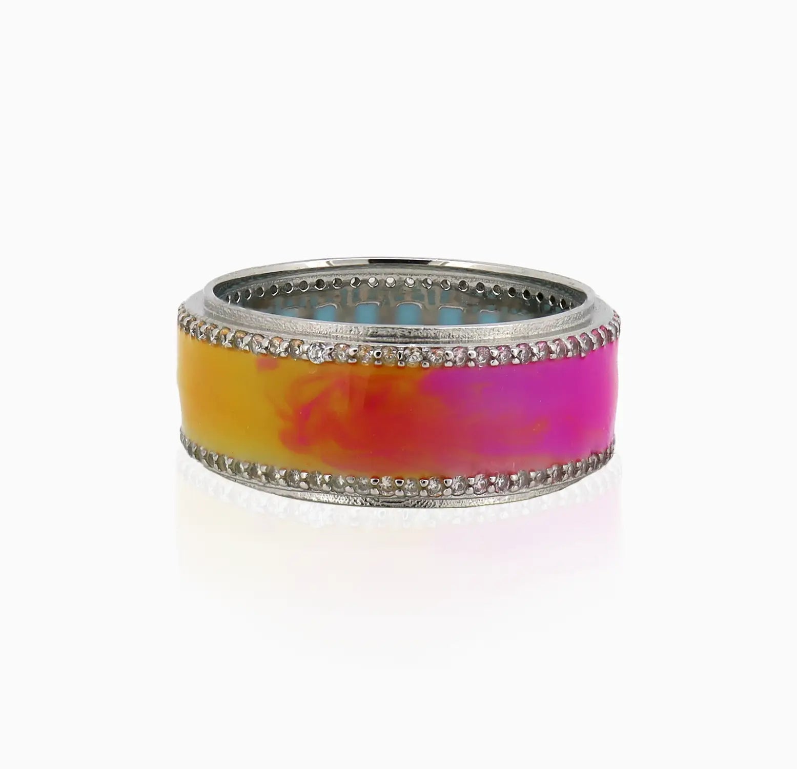 Sunrise Aura Pure Silver Band Ring - Made With Pure 925 Silver