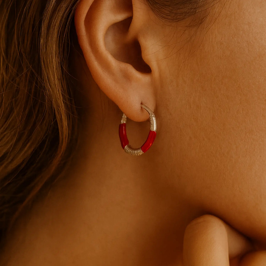 Lime Twist Silver Hoop Earrings - Made With Pure 925 Silver