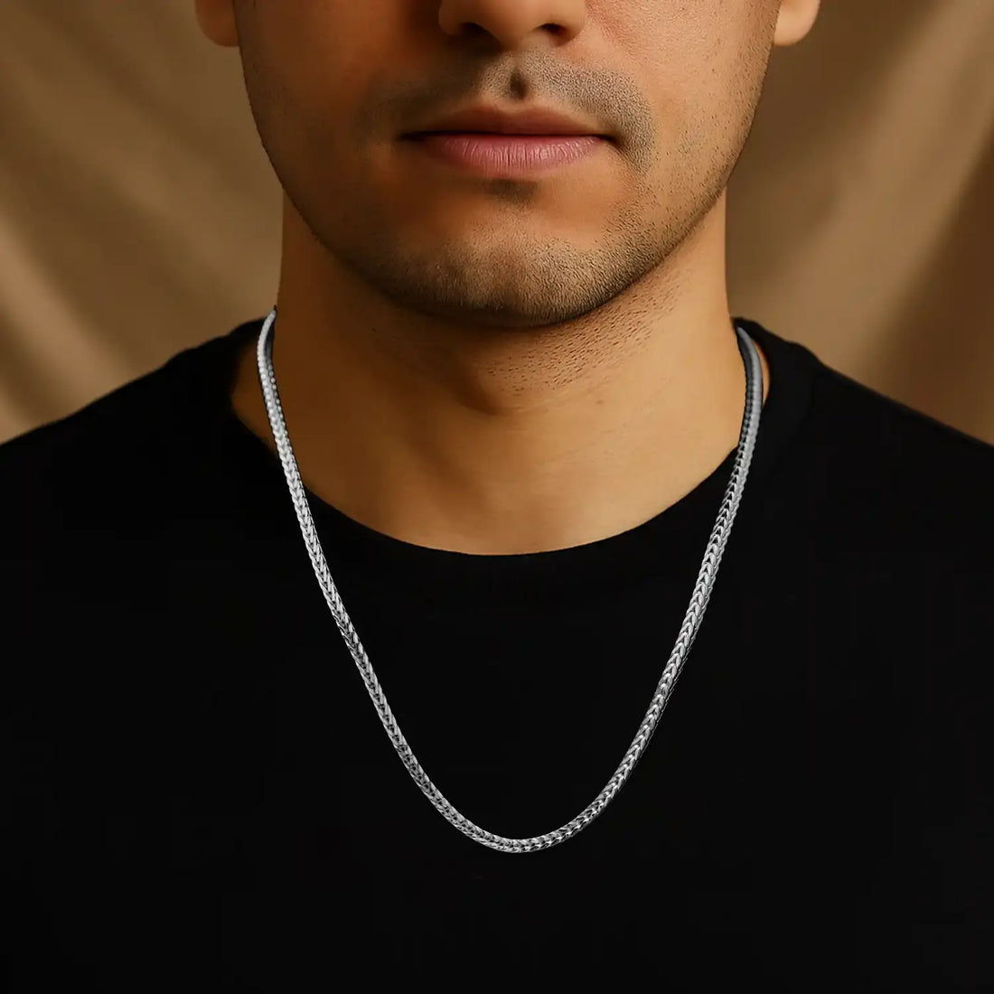 Sterling Silver Wheat Chain for Men- Made With Pure 925 Silver