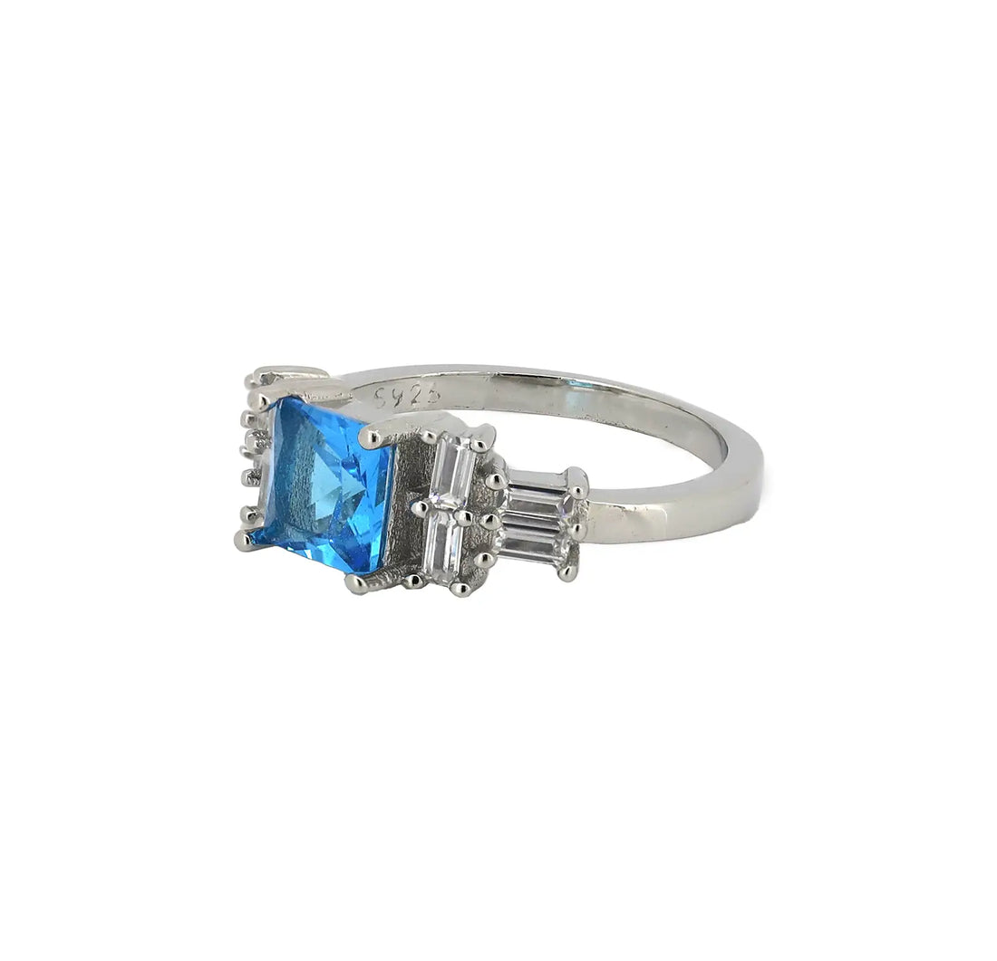 Blue Radiance Pure Silver Ring - Made With Pure 925 Silver