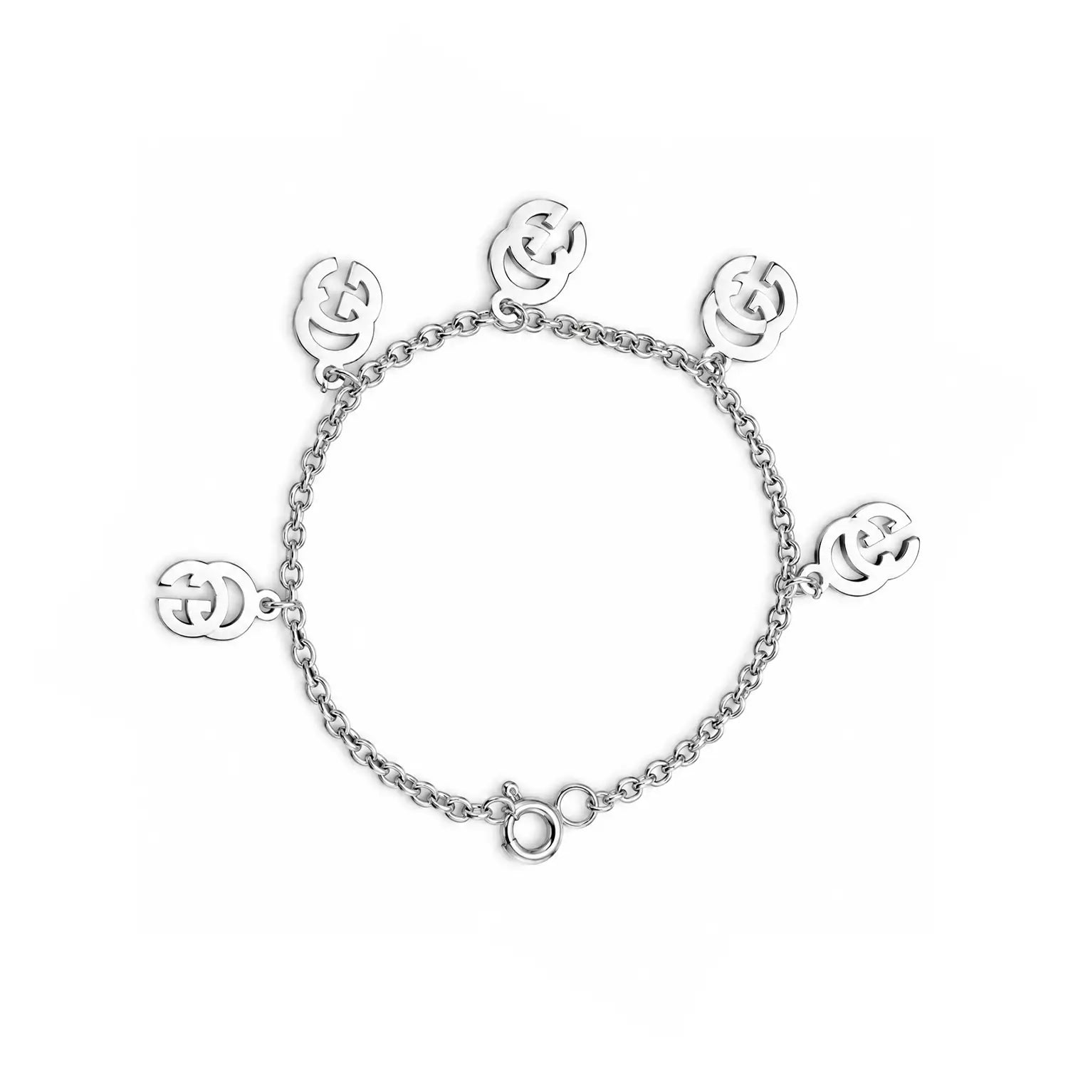 Designer Charm Bracelet – Elegant Double G Charm Design - Made With Pure 925 Silver