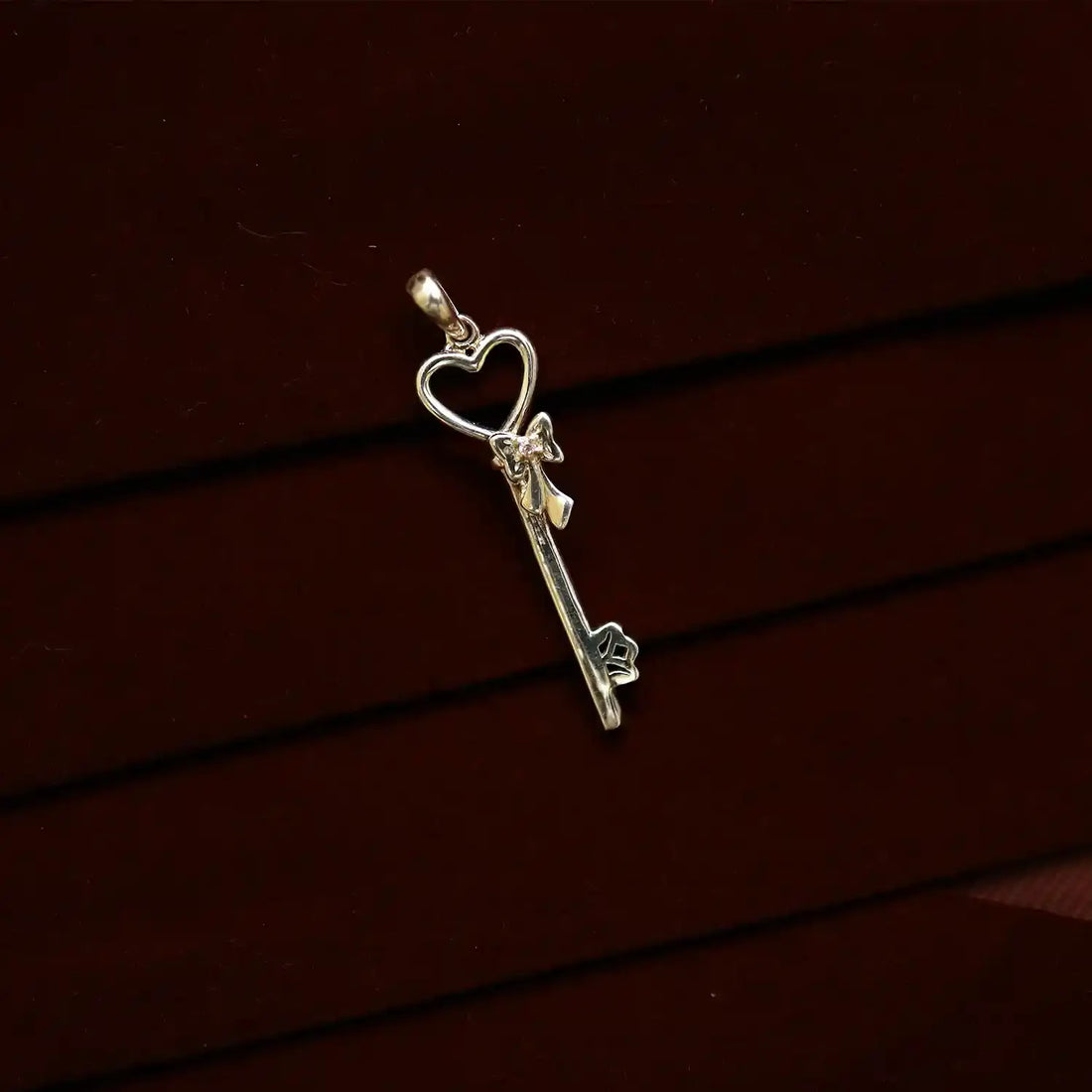 Pure Silver Heart Key Pendant - Made With Pure 925 Silver