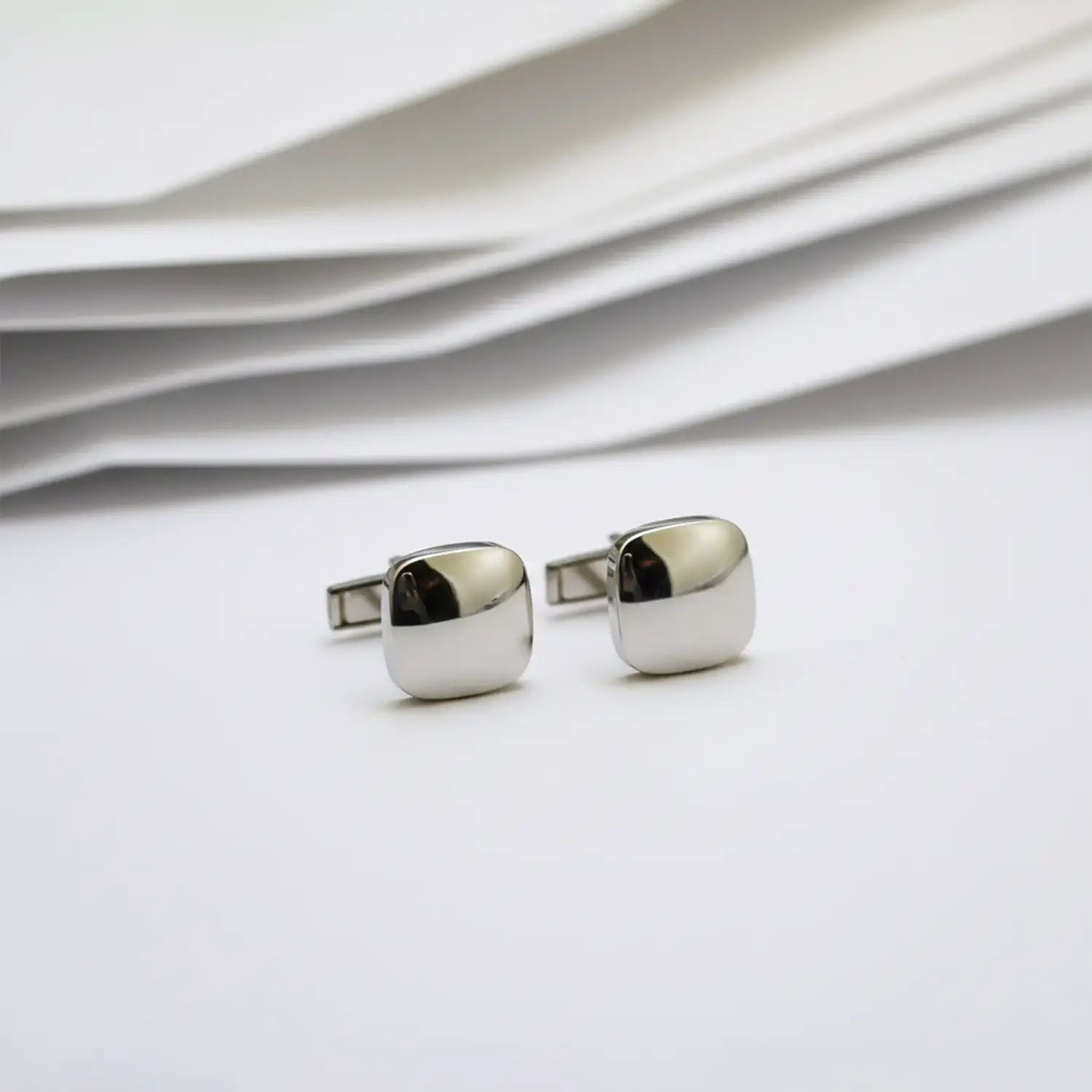 Minimalist Pure Silver Square Cufflinks for Men  - Made With Pure 925 Silver