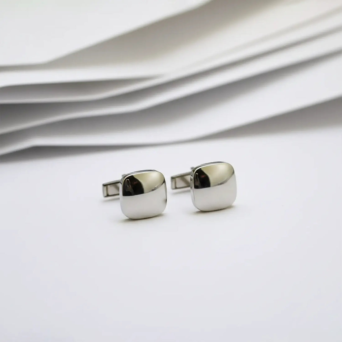 Minimalist Pure Silver Square Cufflinks for Men  - Made With Pure 925 Silver