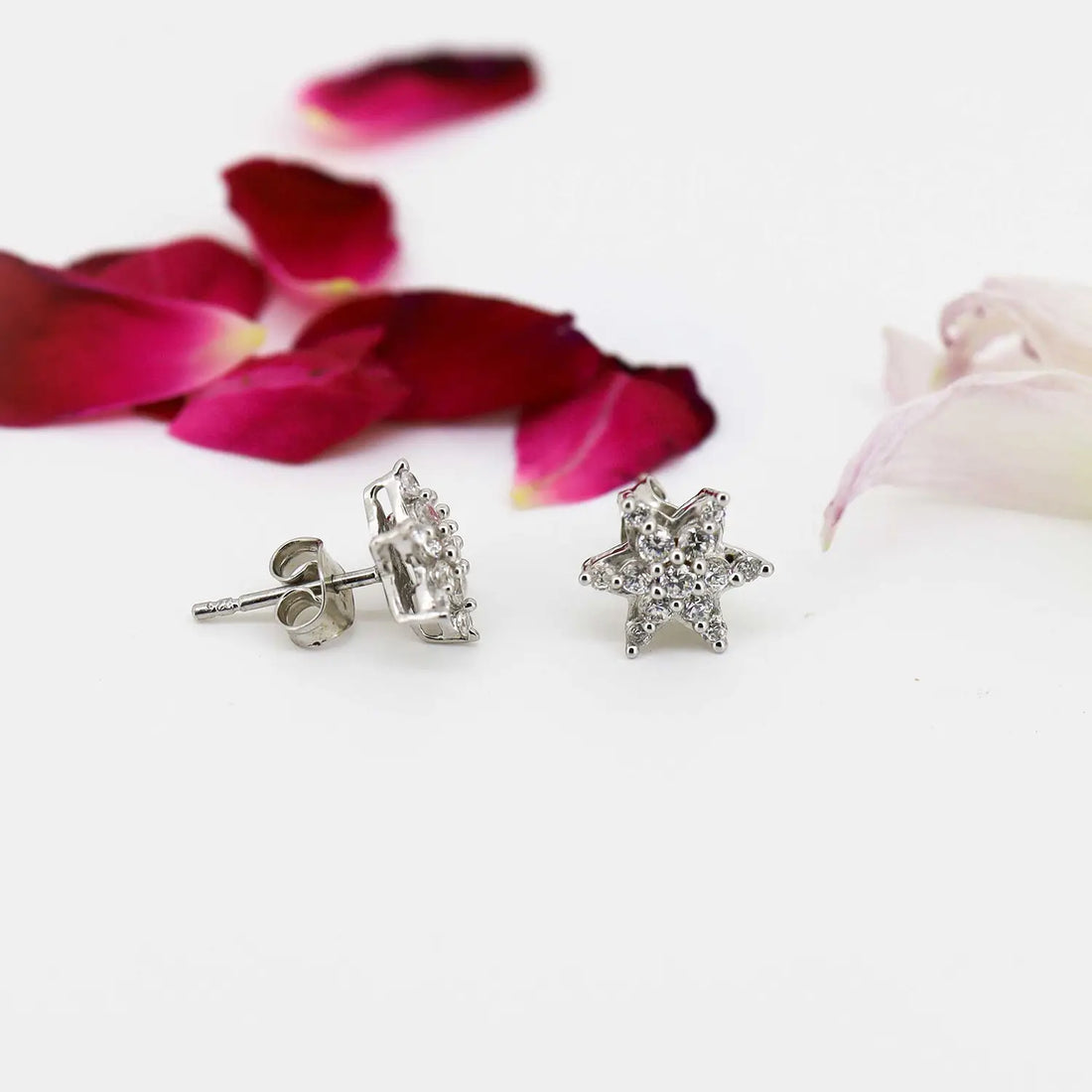 Pure Silver Star Stud Earrings - Made With Pure 925 Silver