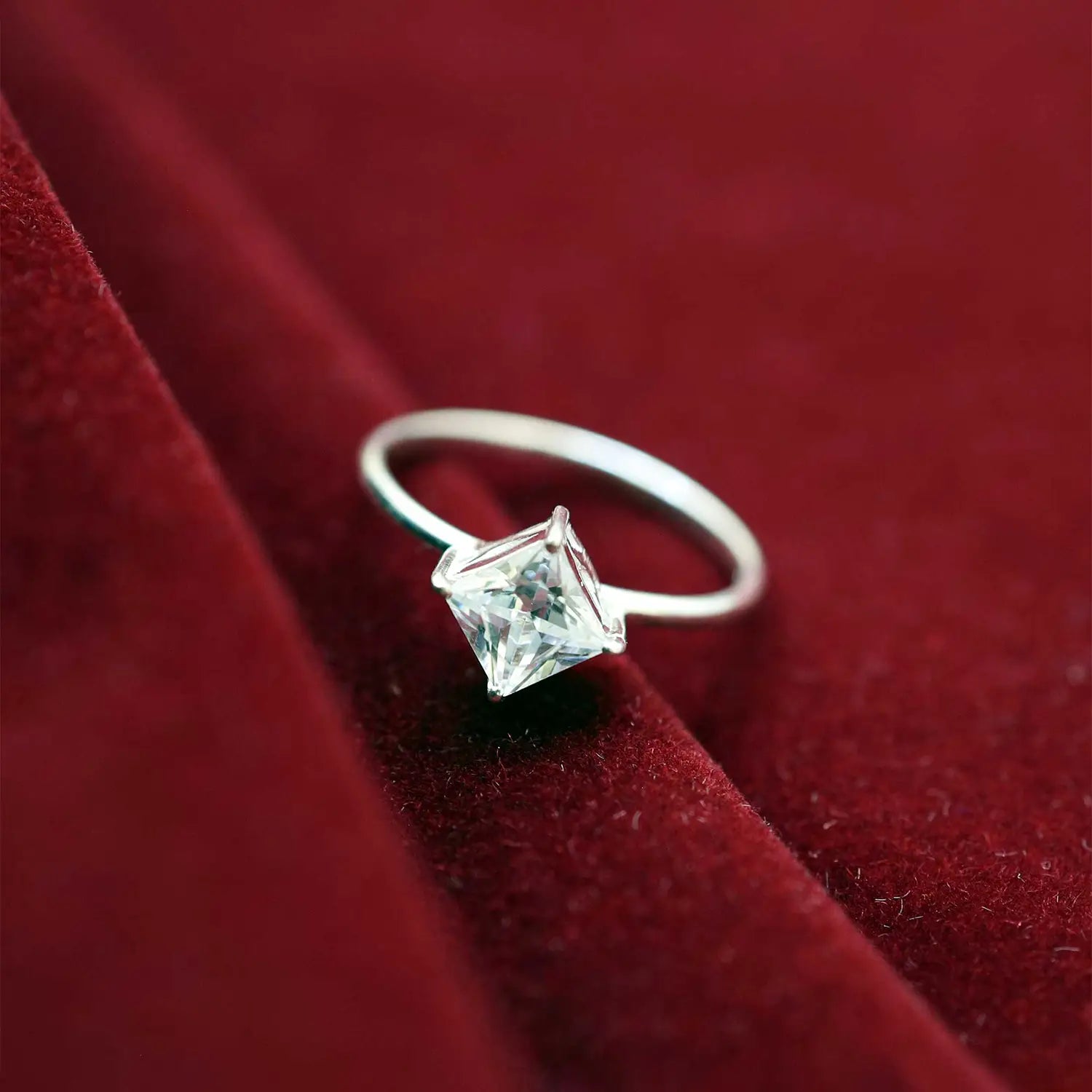 Solitaire Pavé Silver Ring - Made With Pure 925 Silver