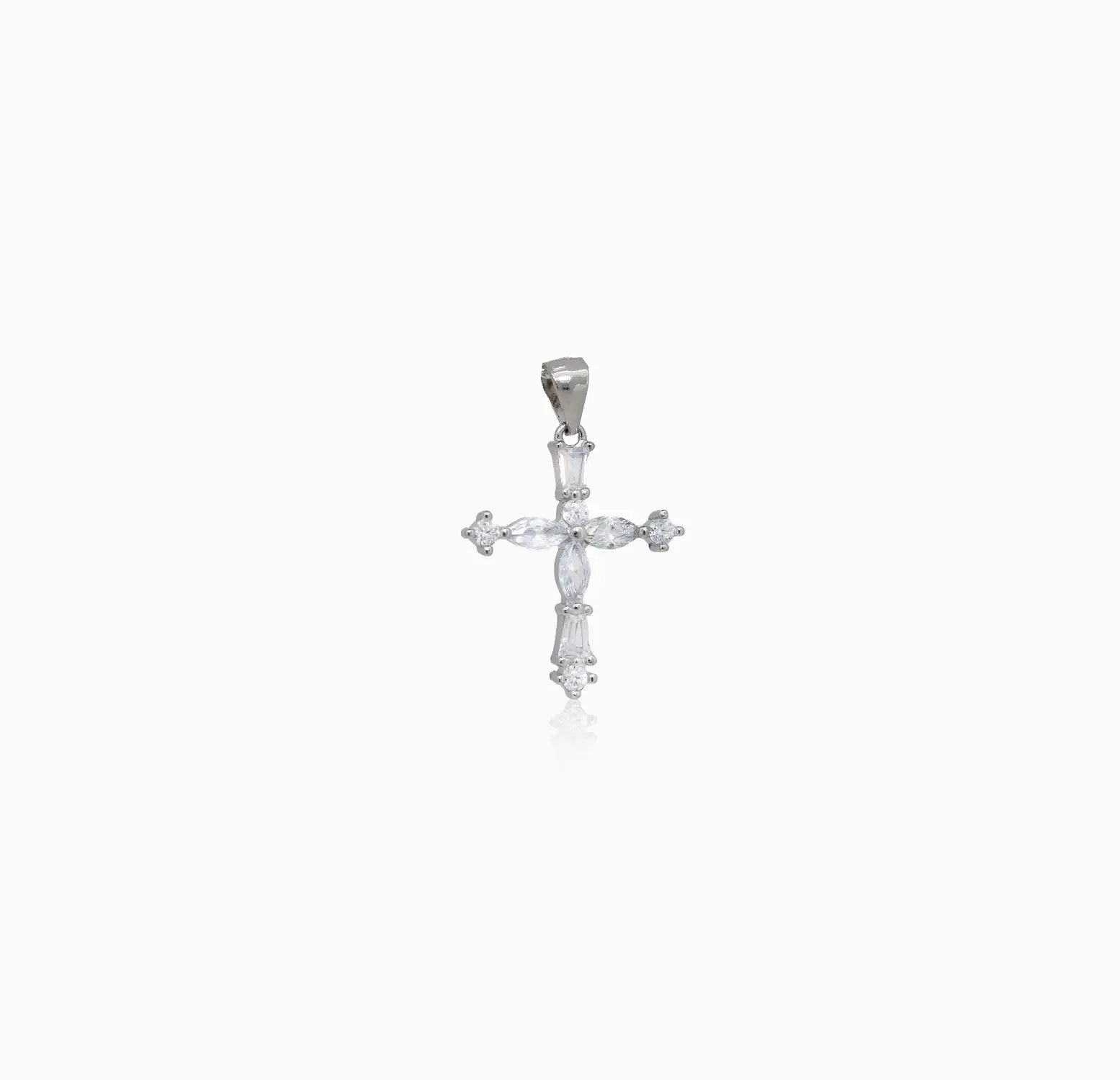Elegant Silver Cross Pendant with Cubic Zirconia - Made With Pure 925 Silver