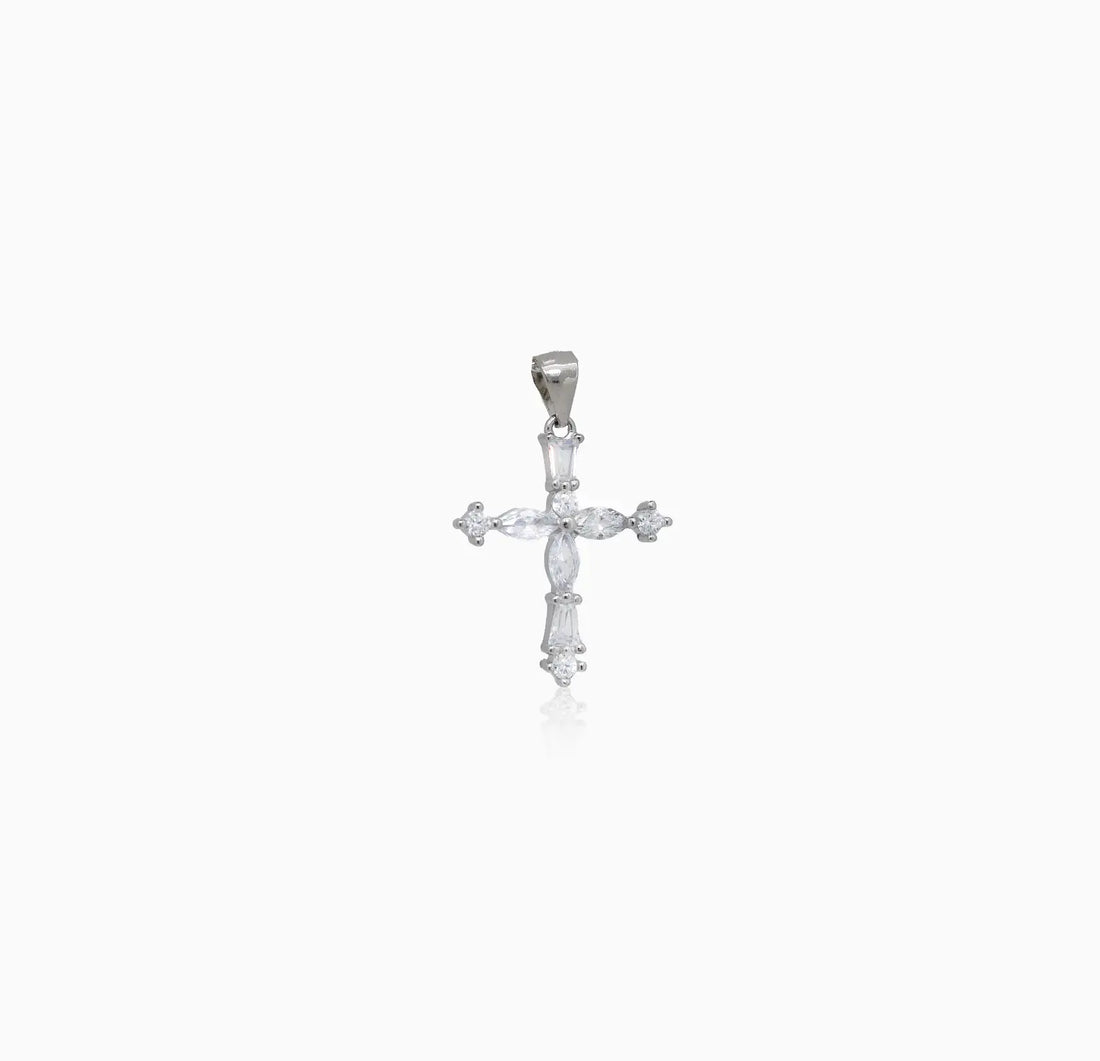 Elegant Silver Cross Pendant with Cubic Zirconia - Made With Pure 925 Silver