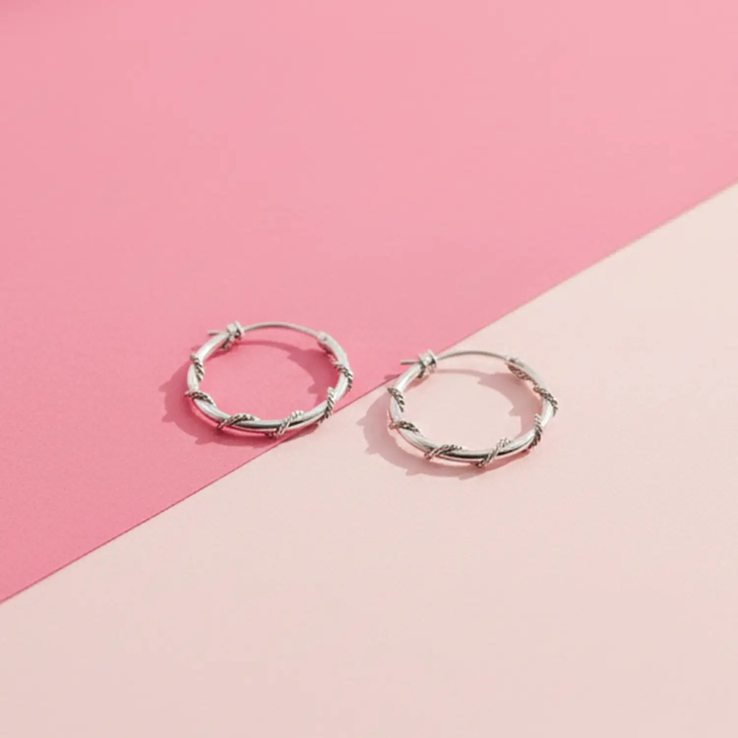 Twisted Hoop Sterling Silver Earrings - Made With Pure 925 Silver