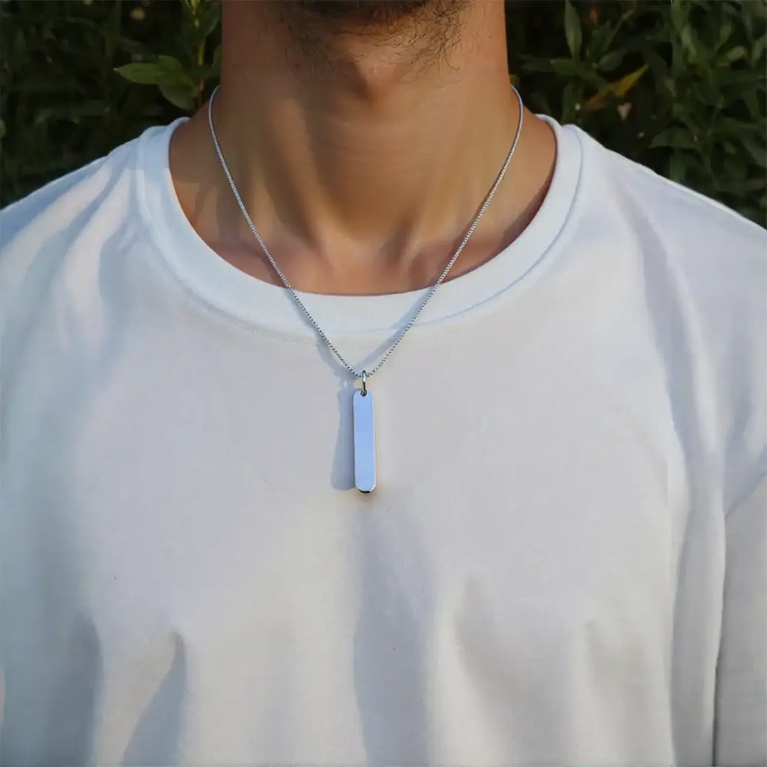 Silver Minimalist Bar Pendant- Made With Pure 925 Silver