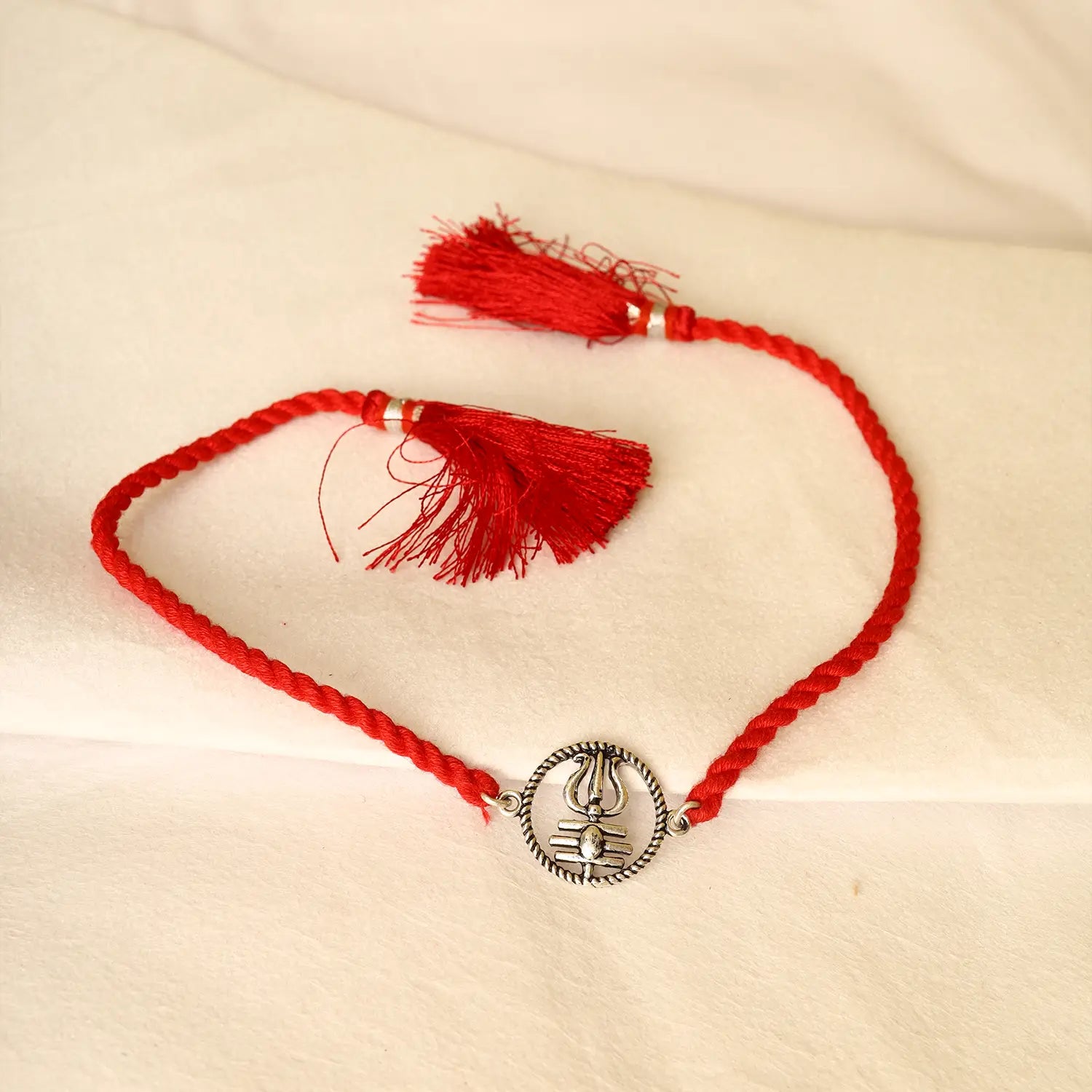 Trishul Mahadev Silver Rakhi - Made With Pure 925 Silver