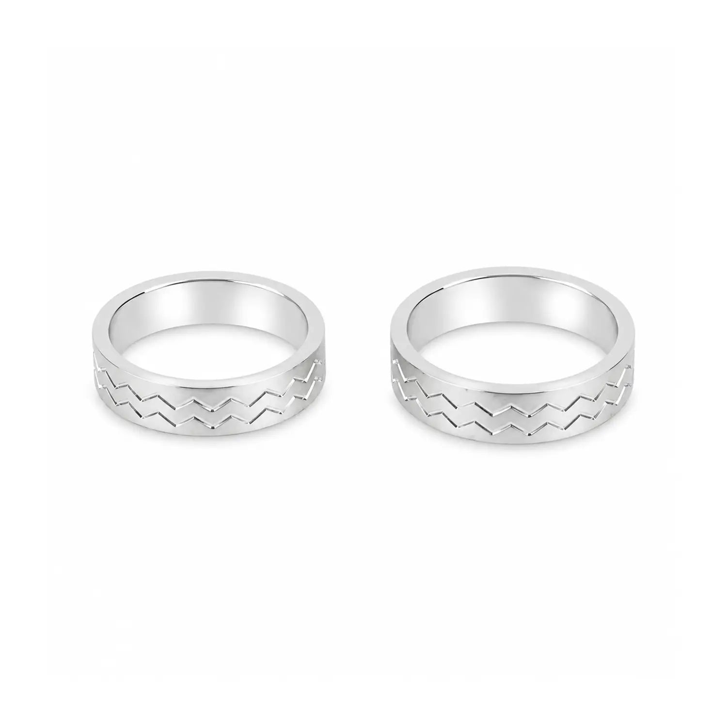 Classic Textured Couple Band Rings - Made With Pure 925 Silver