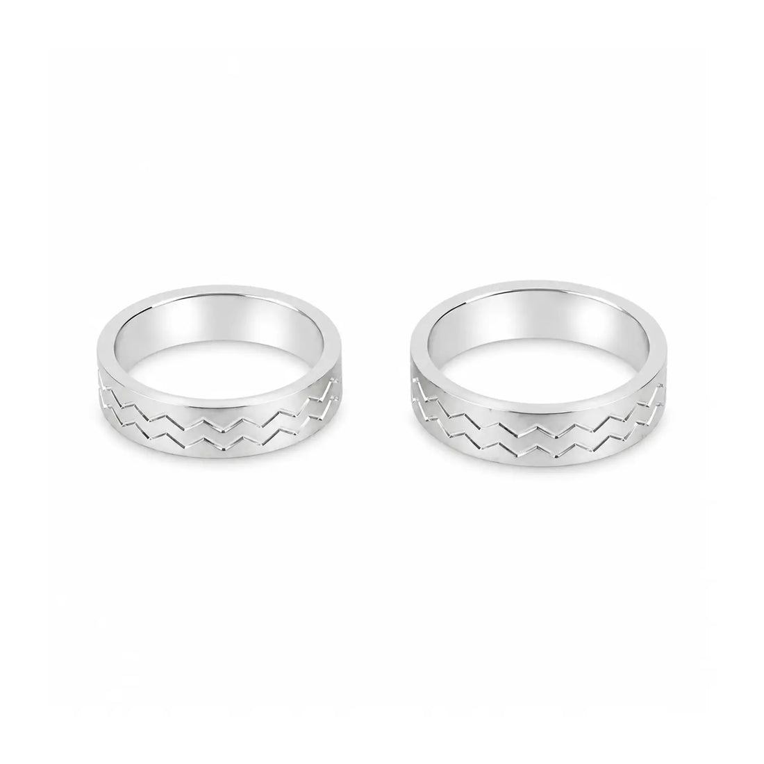 Classic Textured Couple Band Rings - Made With Pure 925 Silver