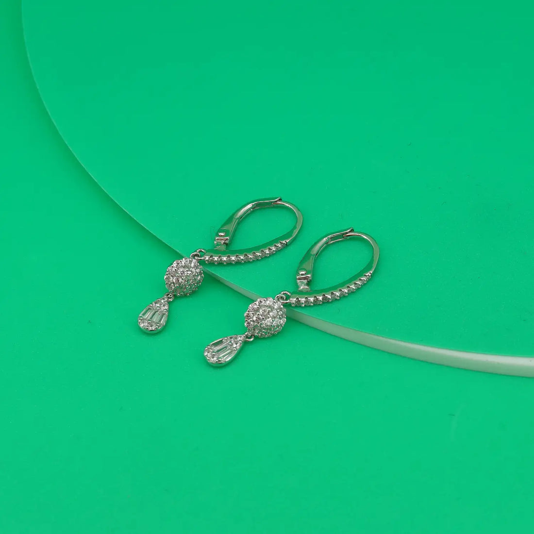 Elegant CZ Teardrop Dangle Earrings - Made With Pure 925 Silver