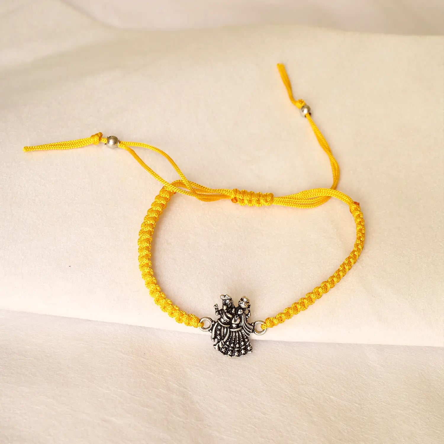 Divine Radha Krishna Silver Rakhi - Made With Pure 925 Silver