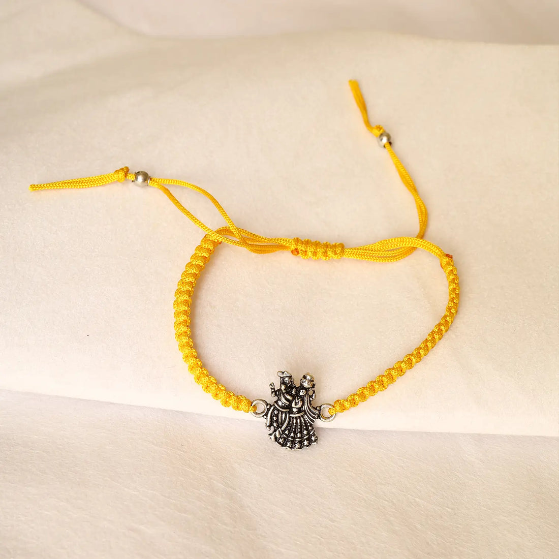 Divine Radha Krishna Silver Rakhi - Made With Pure 925 Silver