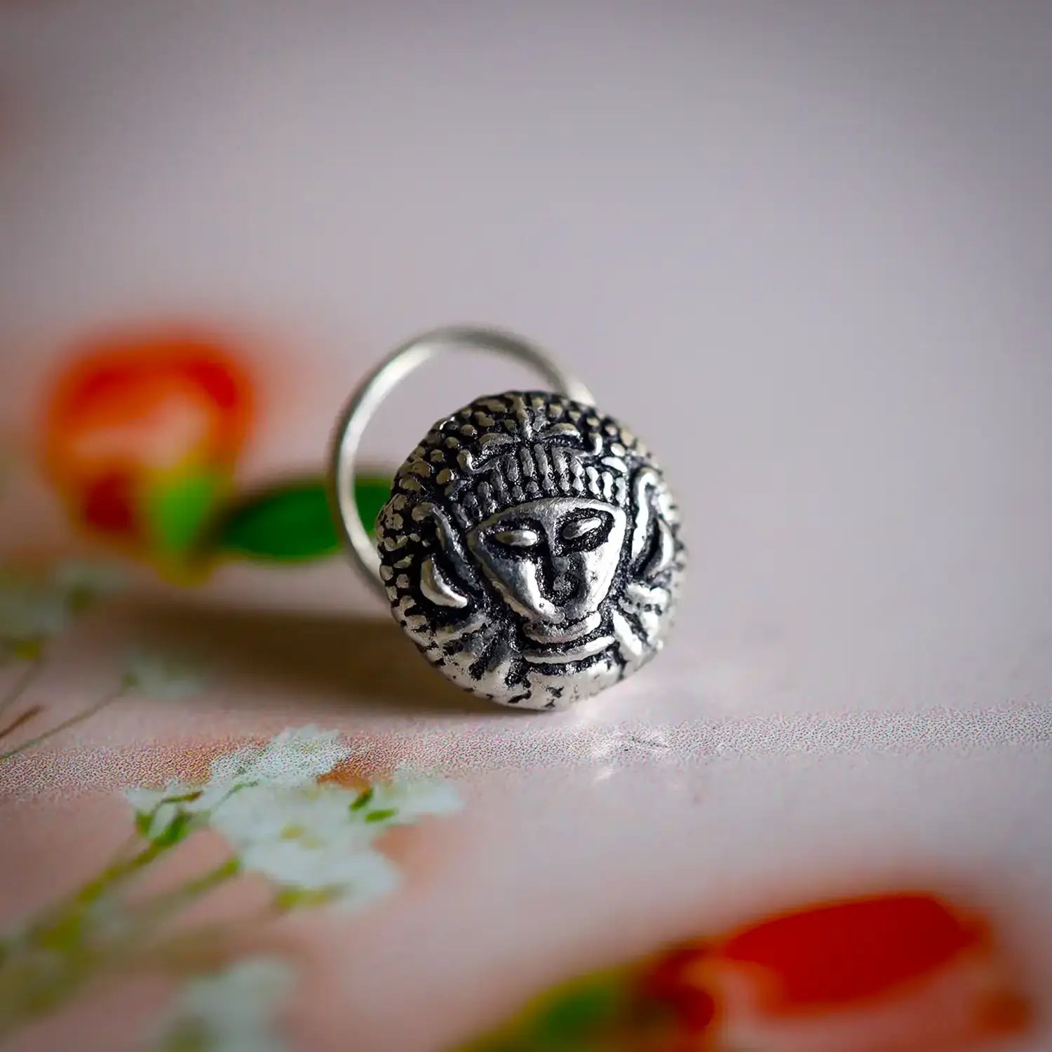 Tribal Elegance Oxidised Silver Nose Pin- Made With Pure 925 Silver