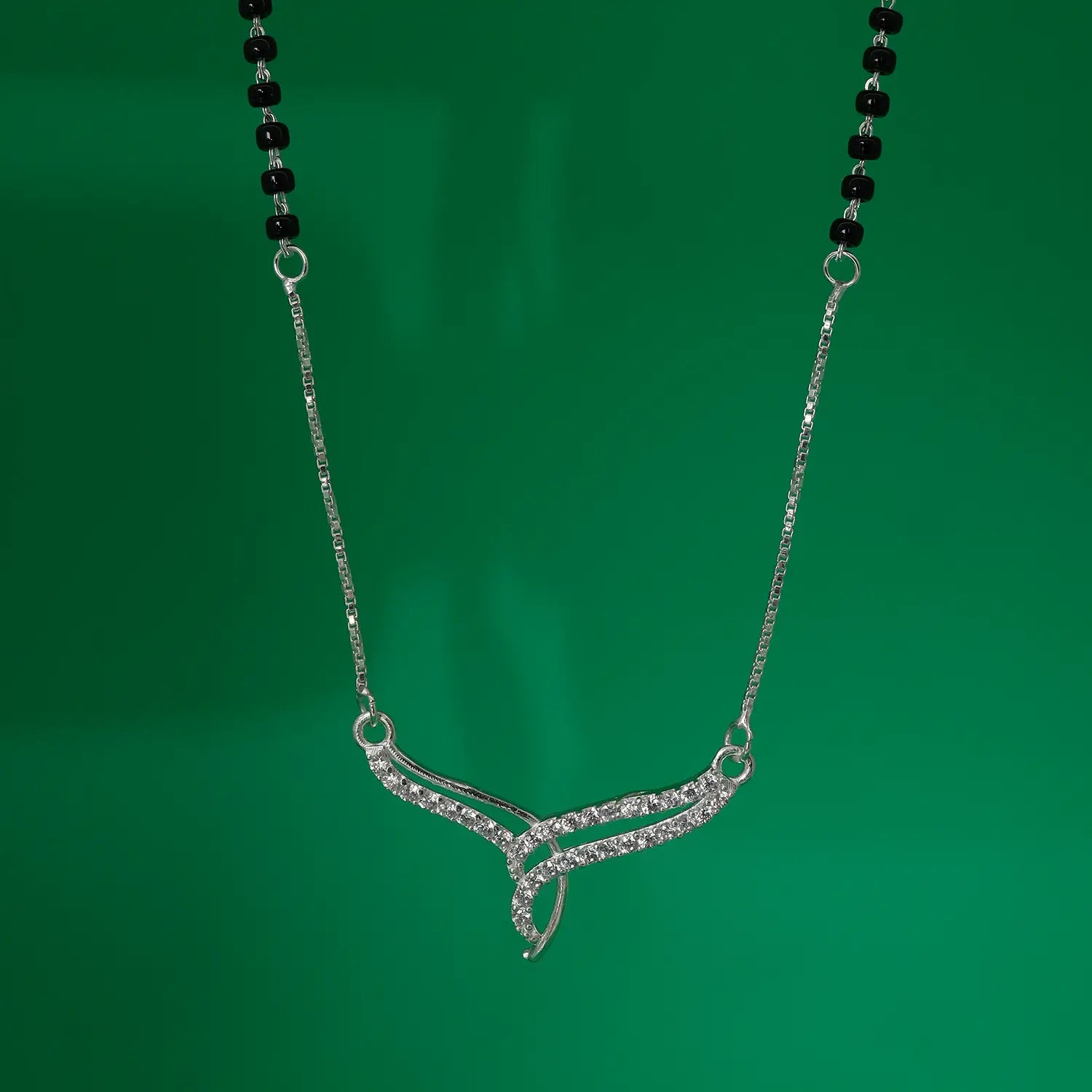 Elegant CZ Silver Mangalsutra - Made With Pure 925 Silver