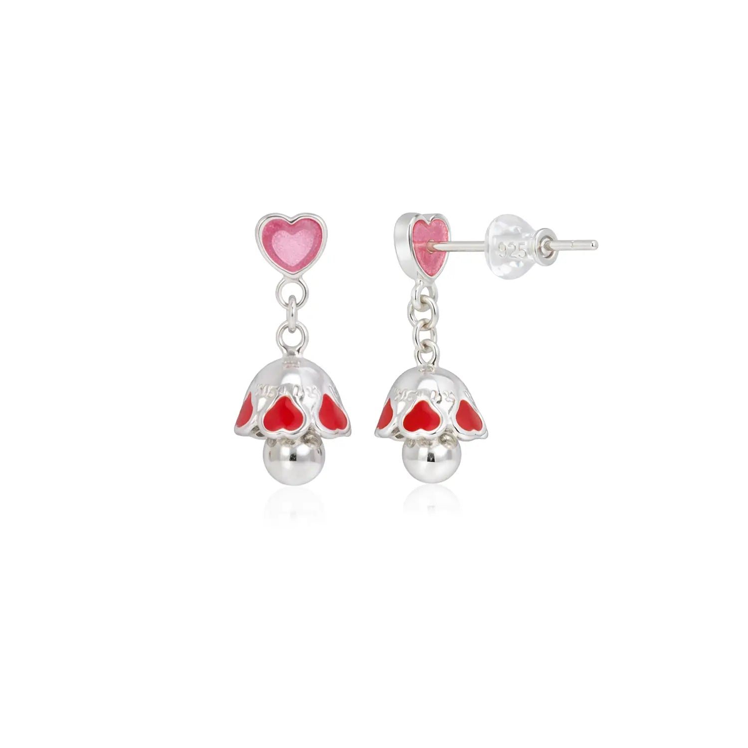 Romantic Heart Drop Pure Silver Jhumki Earrings- Made With Pure 925 Silver