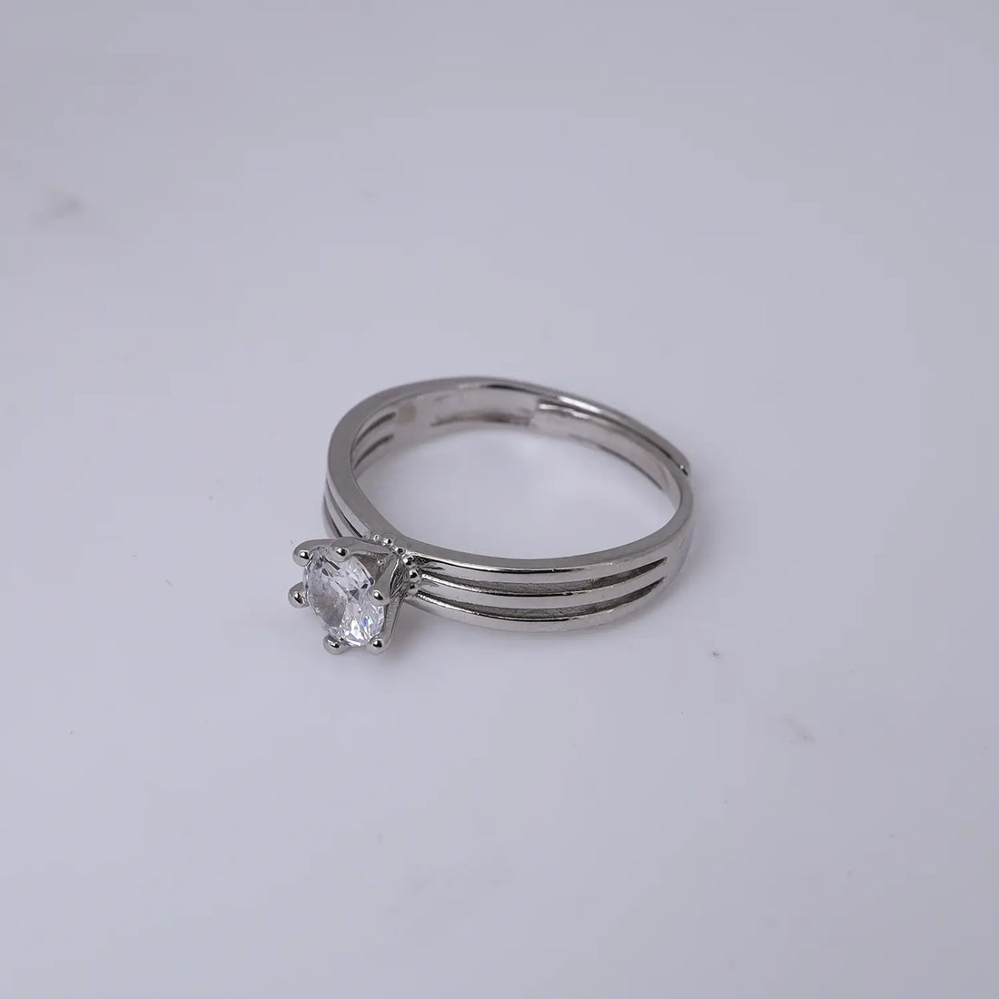 Classic Solitaire Sterling Silver Ring - Made With Pure 925 Silver