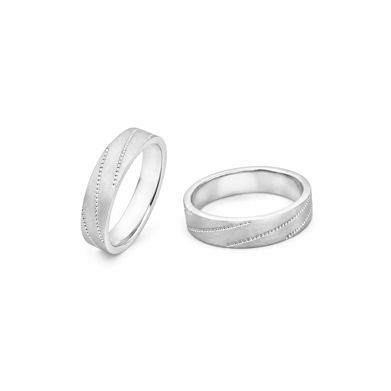 Elegant Matte Finish Couple Band Rings - Made With Pure 925 Silver