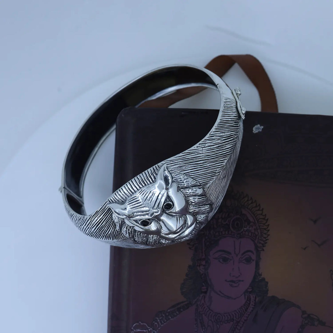 Regal Face Head Silver Kada- Made With Pure 925 Silver