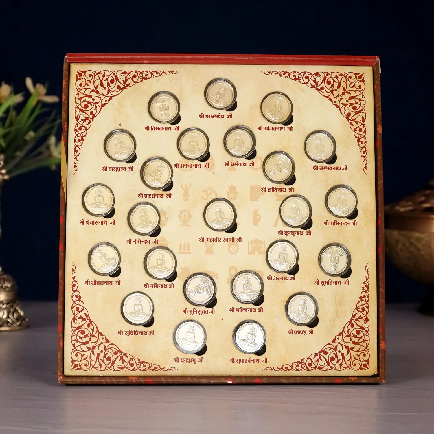 999 Pure Silver Jain 24 Tirthankara Coin Collection - Made With Pure 999 Silver