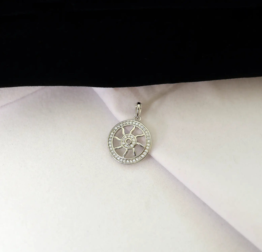 Radiant Wheel of Life Silver Pendant Made With Pure 925 Silver