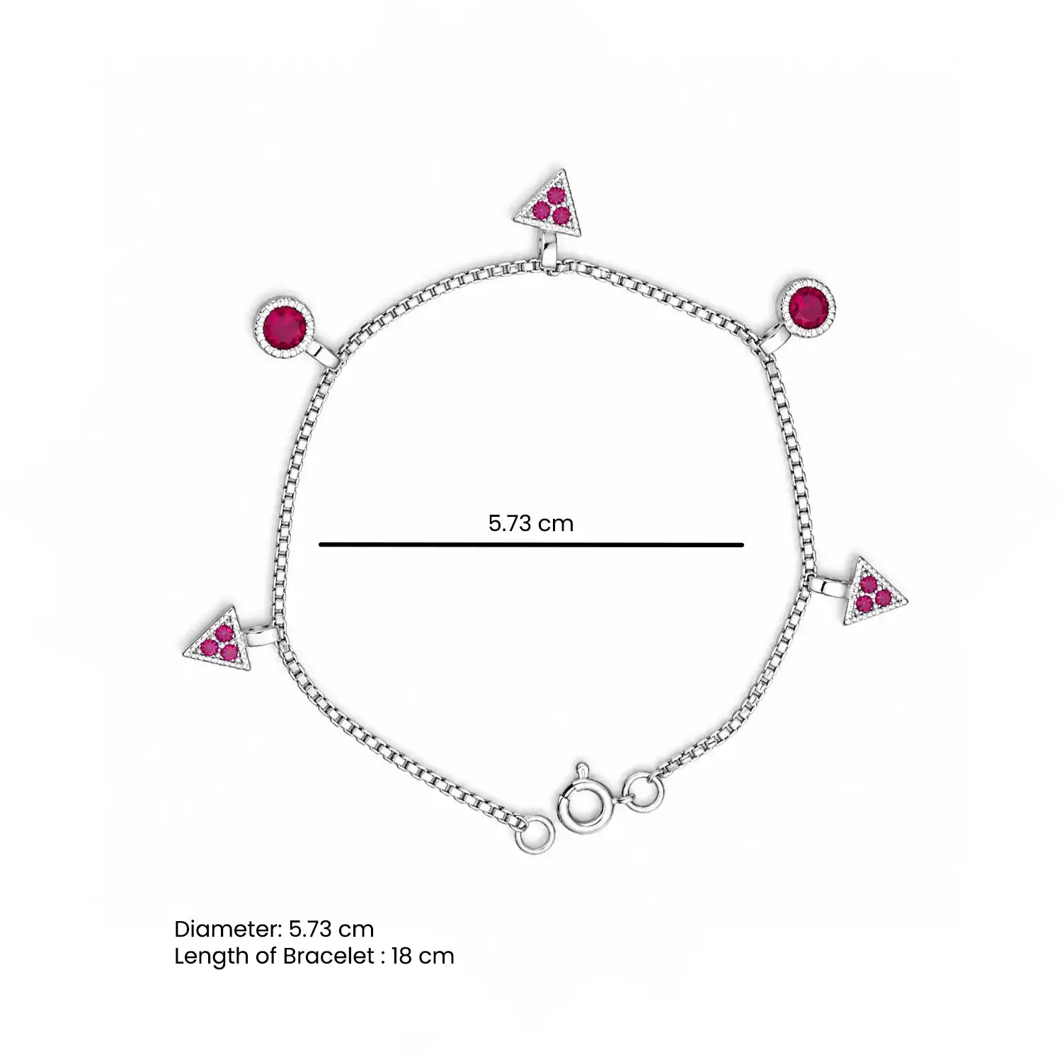 Pink Triangle Charm Bracelet – Elegant & Modern - Made With Pure 925 Silver