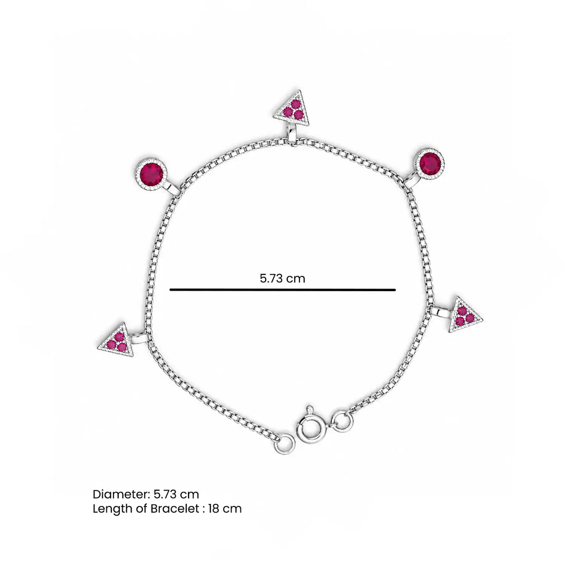 Pink Triangle Charm Bracelet – Elegant & Modern - Made With Pure 925 Silver