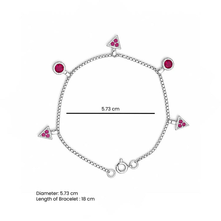 Pink Triangle Charm Bracelet – Elegant & Modern - Made With Pure 925 Silver