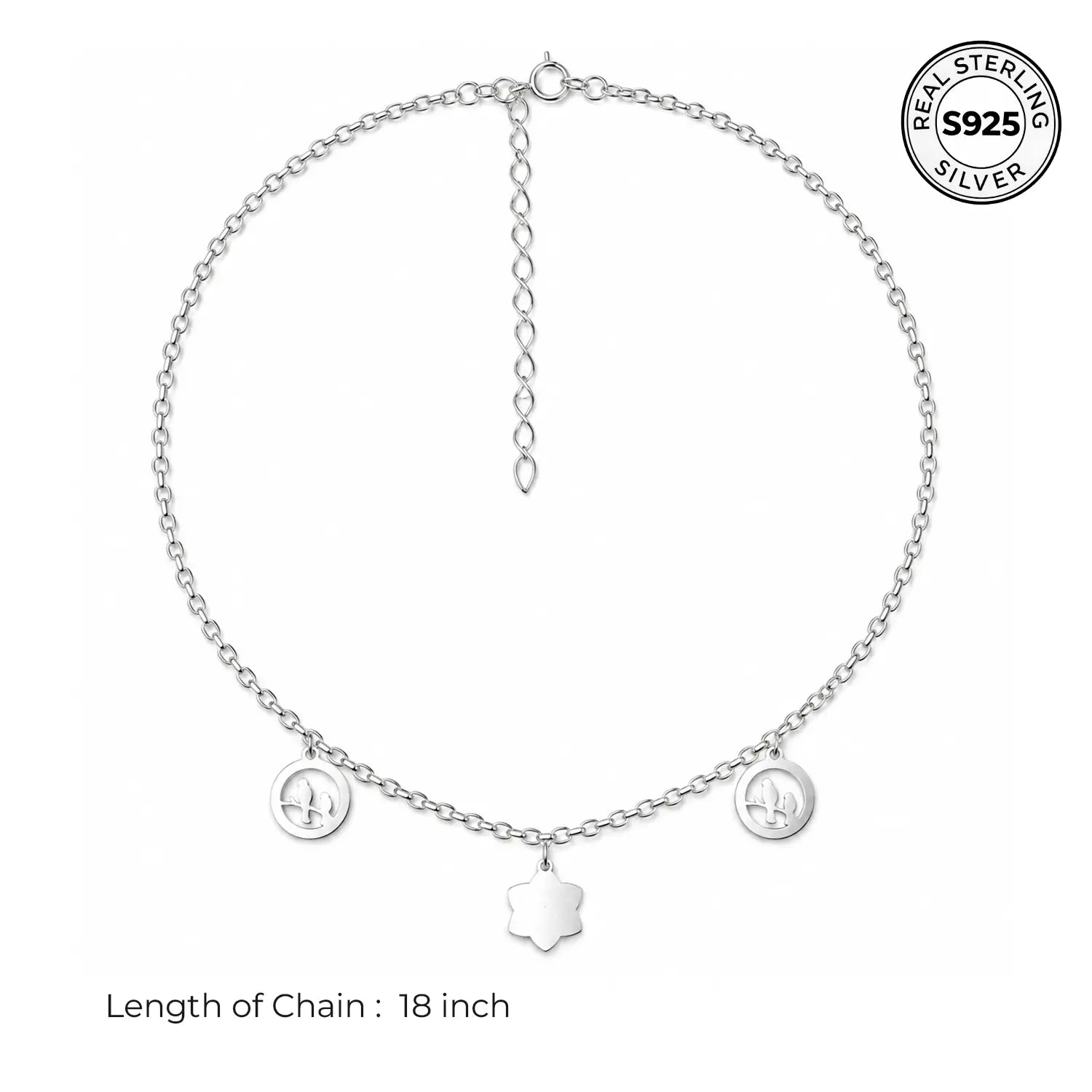 Celestial Bird Charm Silver Chain for Women - Made With Pure 925 Silver