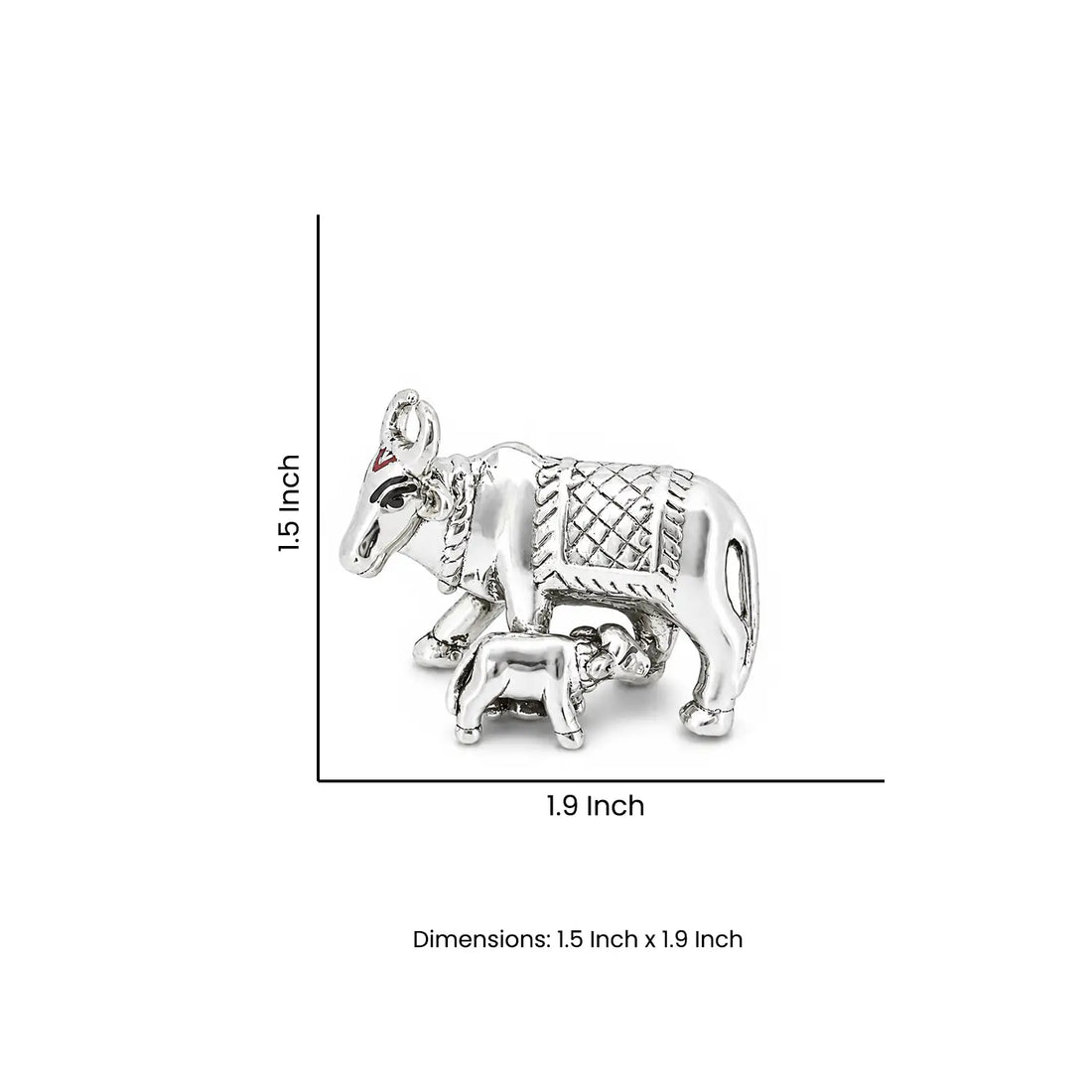 Kamdhenu Cow & Calf Silver Idol - Made With Pure 925 Silver