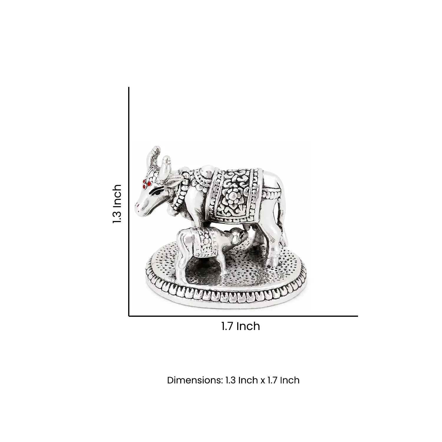 Kamdhenu Cow & Calf Silver Idol - Made With Pure 925 Silver