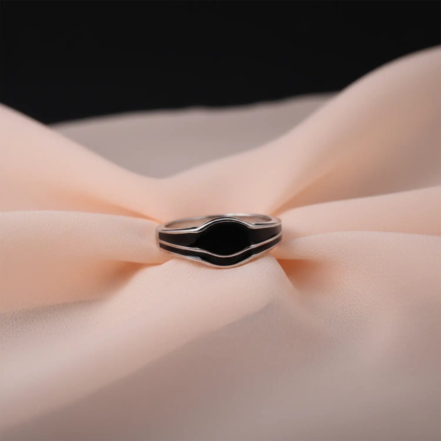 Midnight Wave Silver Band Ring - Made With Pure 925 Silver