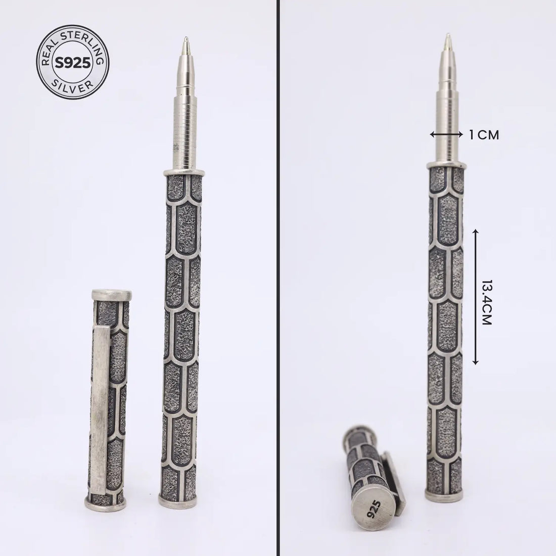 Antique Silver Engraved Designer Pen - Made With Pure 925 Silver