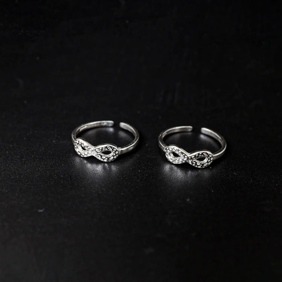 Sparkling Infinity Knot Toe Rings- Made With Pure 925 Silver