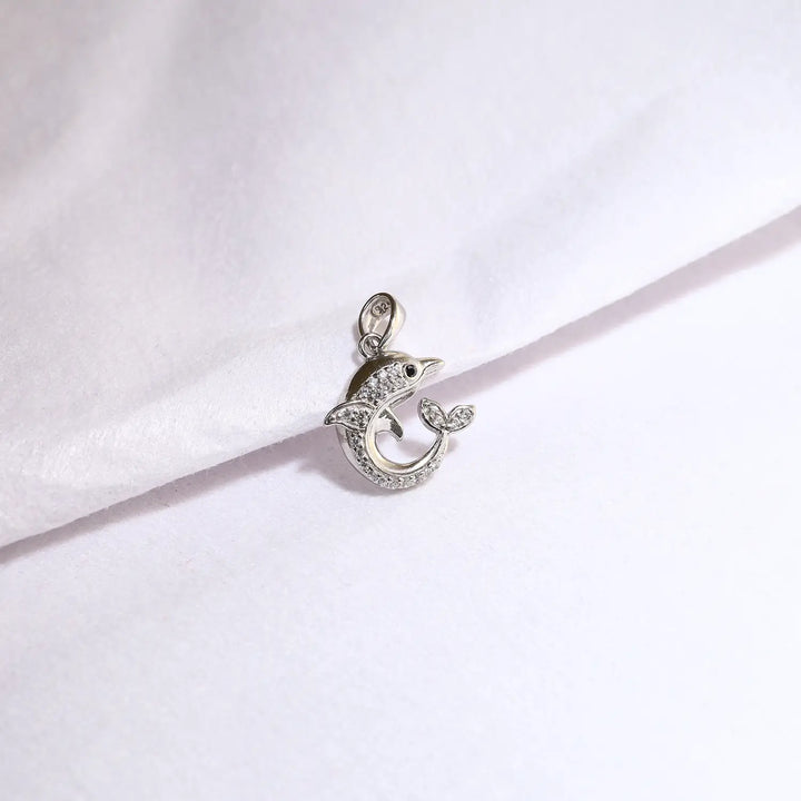 Charming Dolphin Design Pure Silver Pendant - Made With 925 Pure Silver
